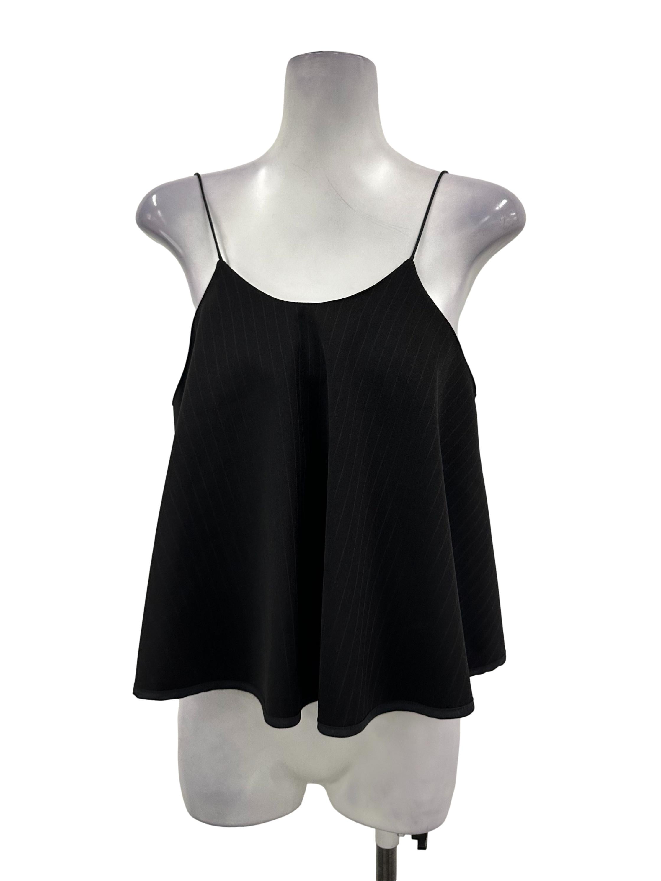 Black Striped Flare Cami Top