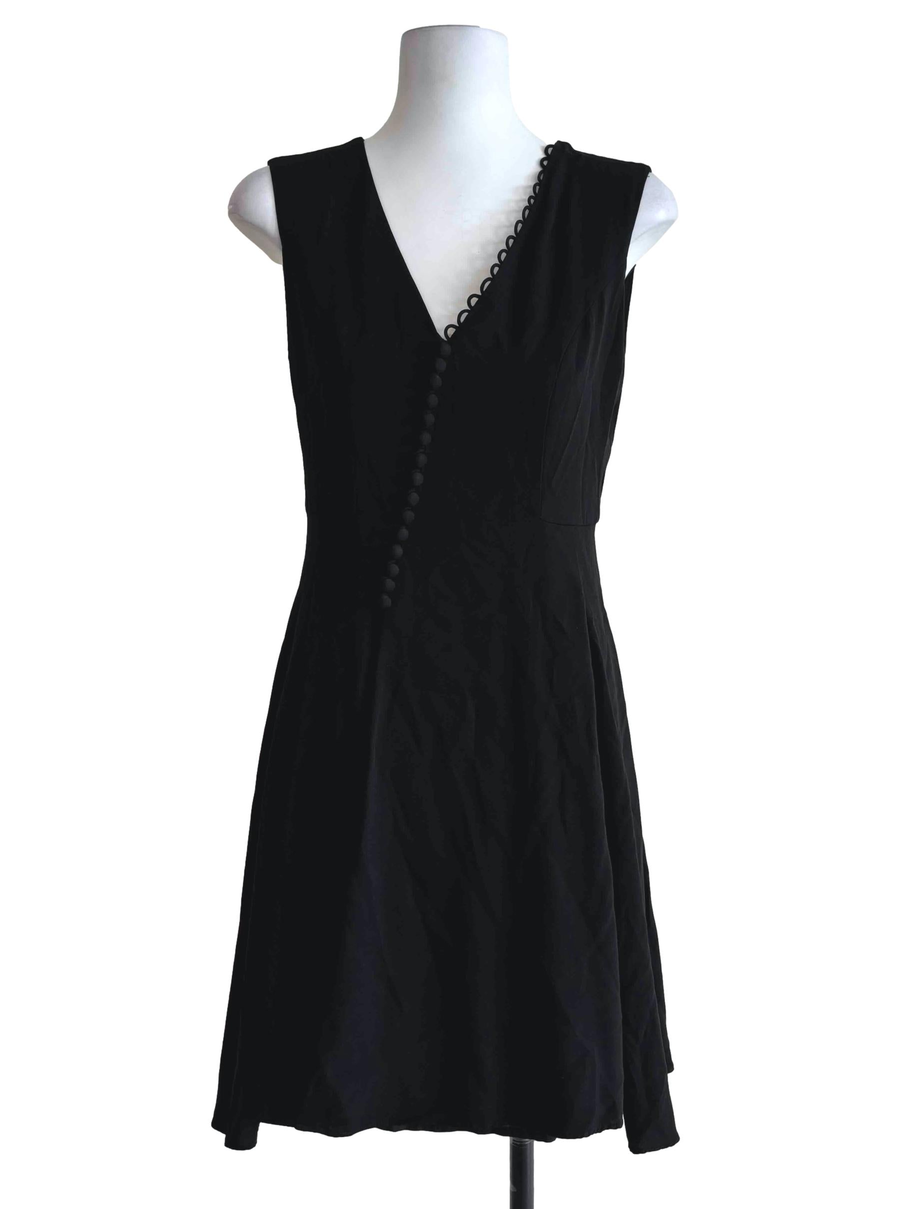 Jade Black Sleeveless Fit And Flare Dress