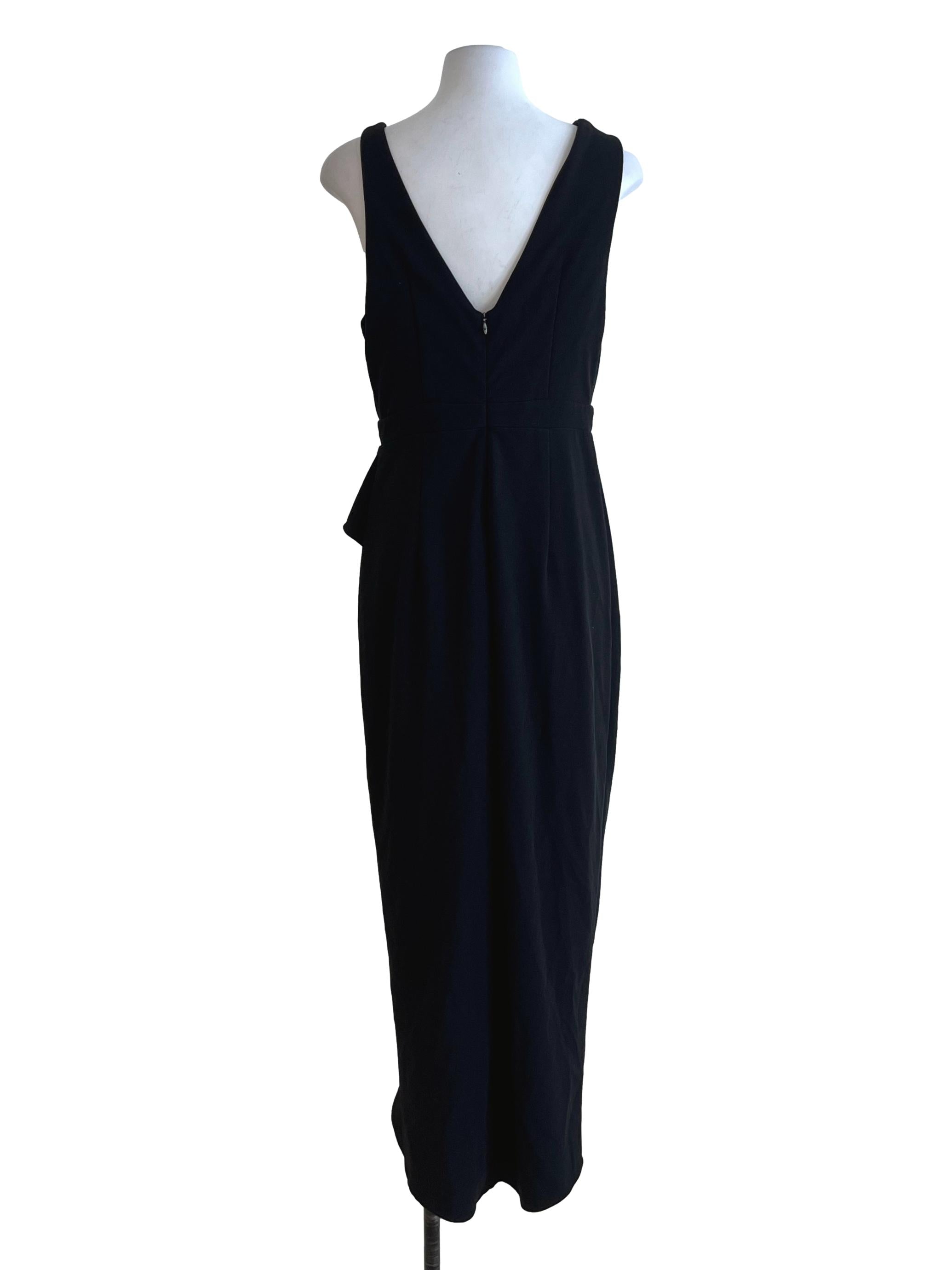 Black V-Neckline Sheath Dress