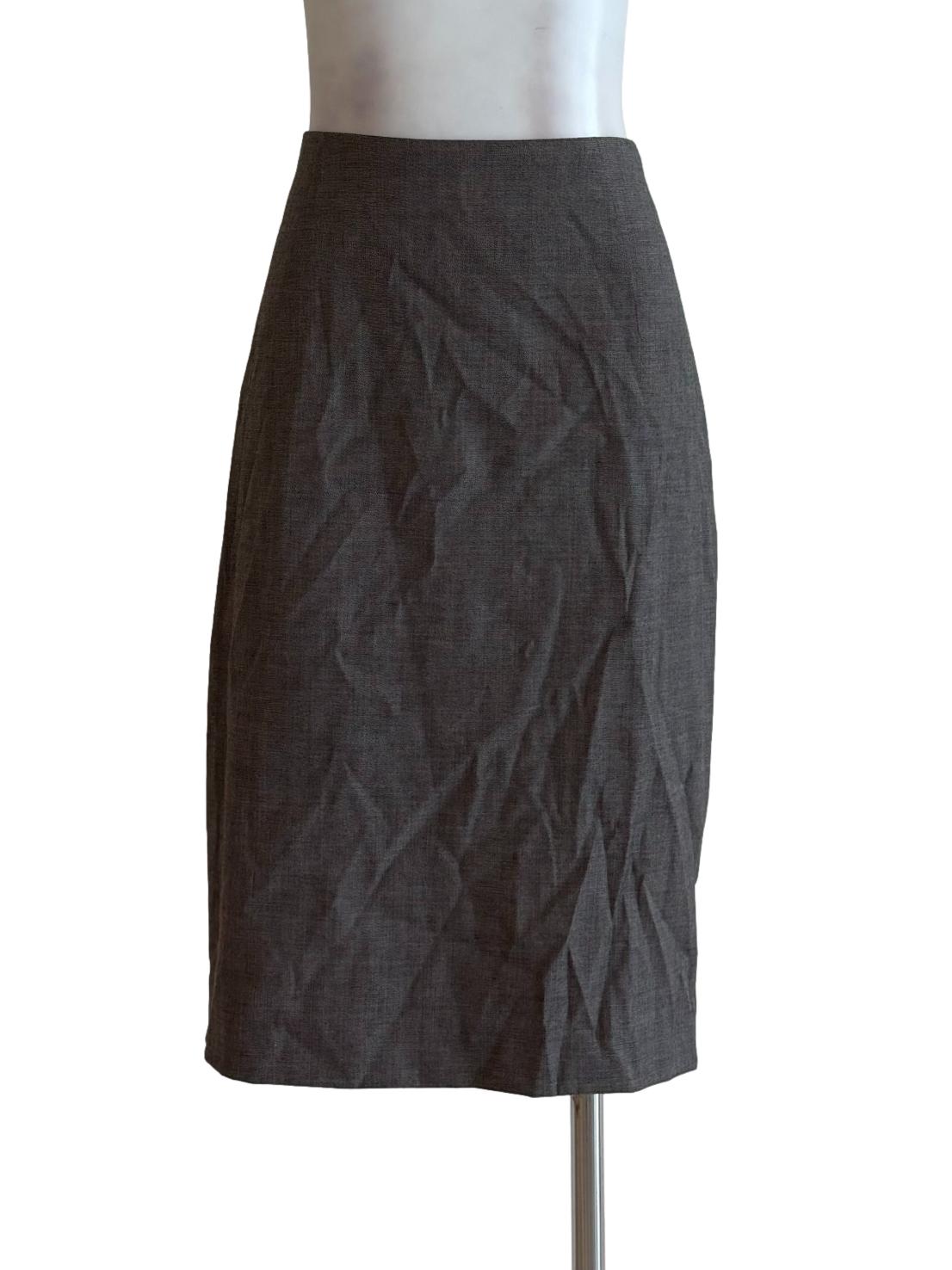 Buff Brown Cotton Midi Skirt