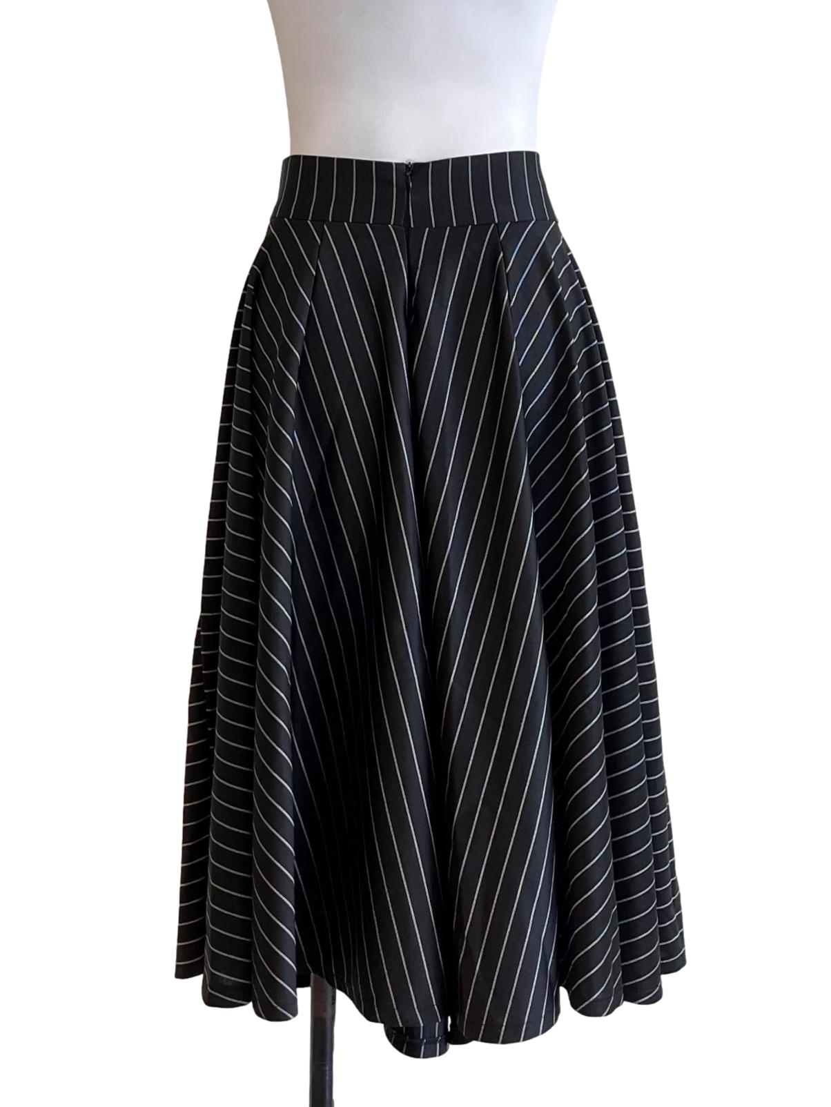 Black And White Pinstripe Circle Skirt