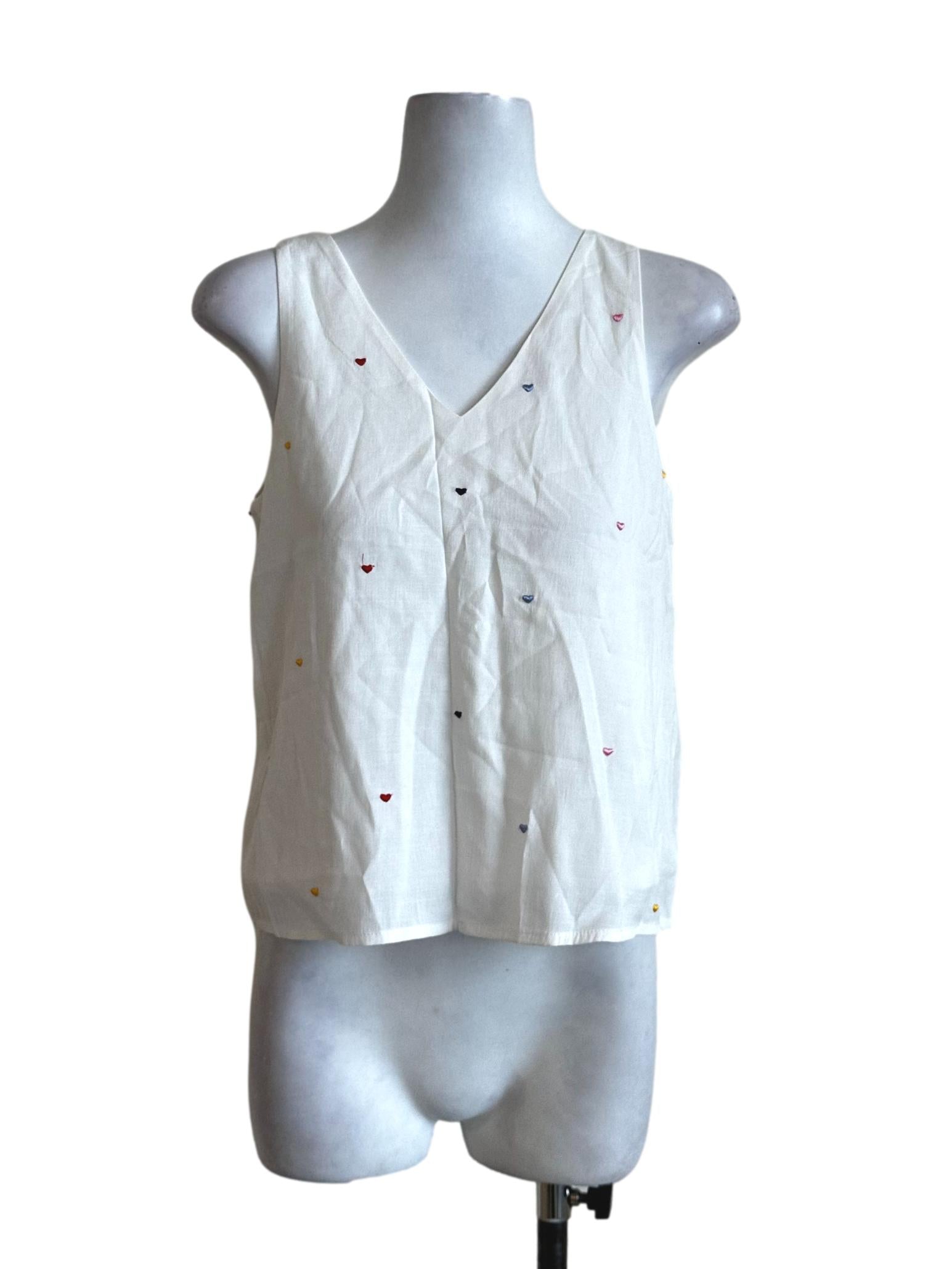 White Love Embroidered Top TCL
