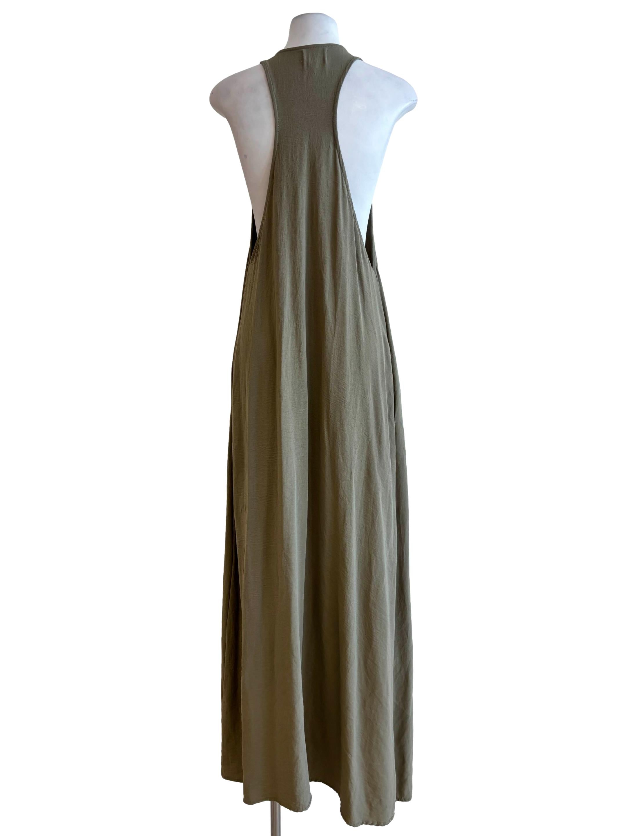 Sage Green Chess Cut Out Sleeveless Kaftan Dress