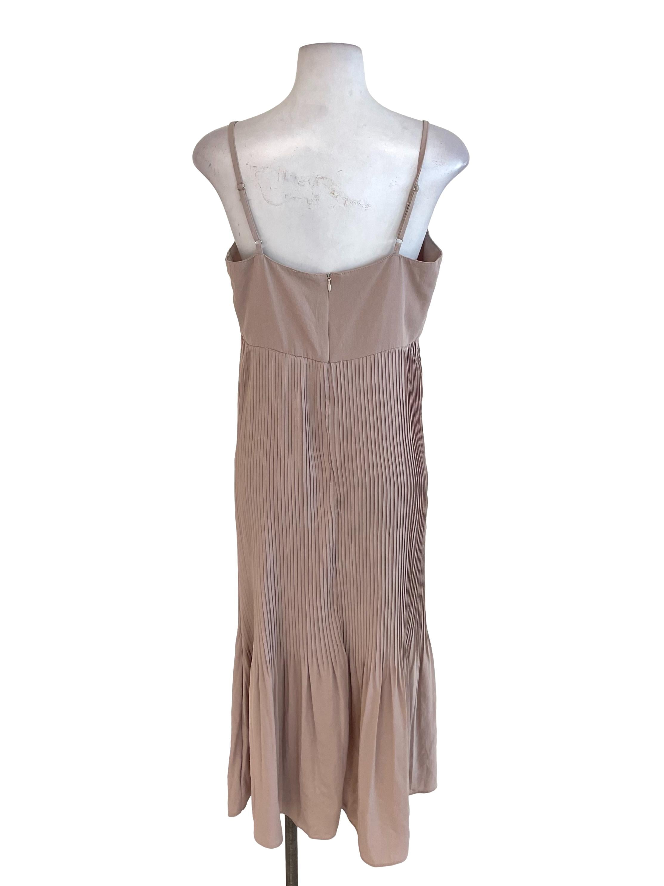 Crepe Pink Accordion Dress
