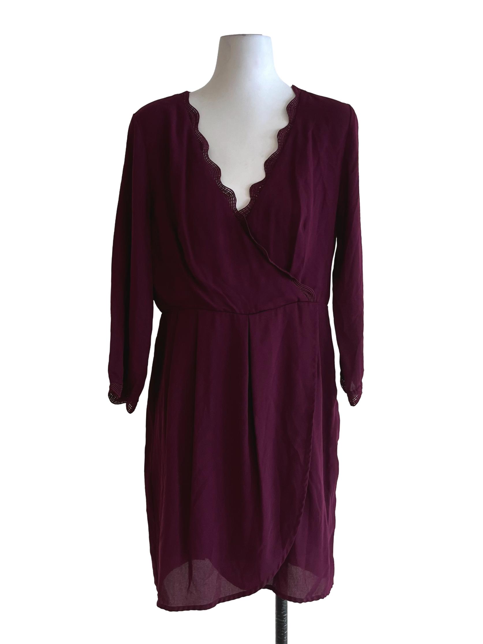 Jam Purple V-Neckline Empire Dress