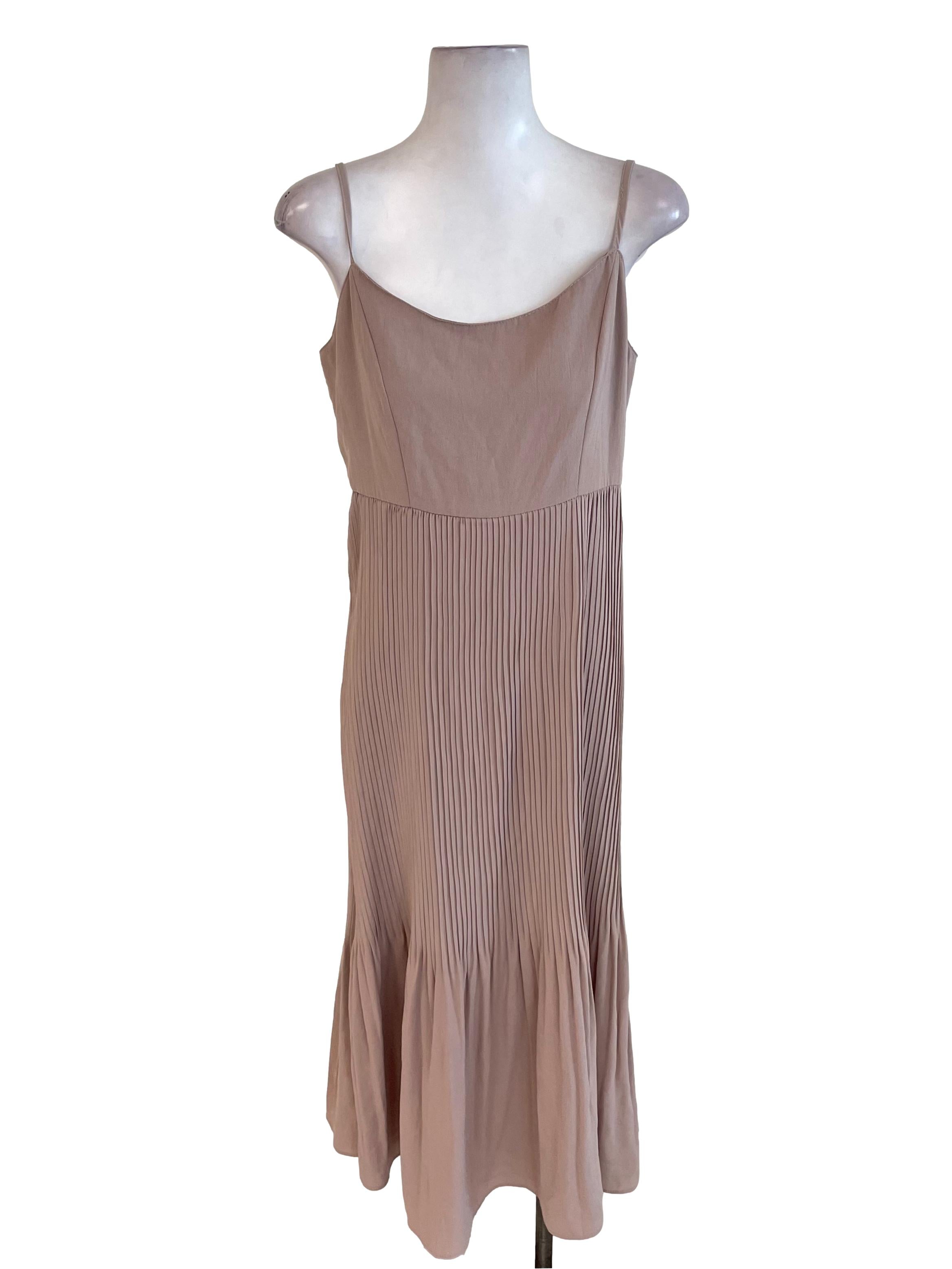 Crepe Pink Accordion Dress