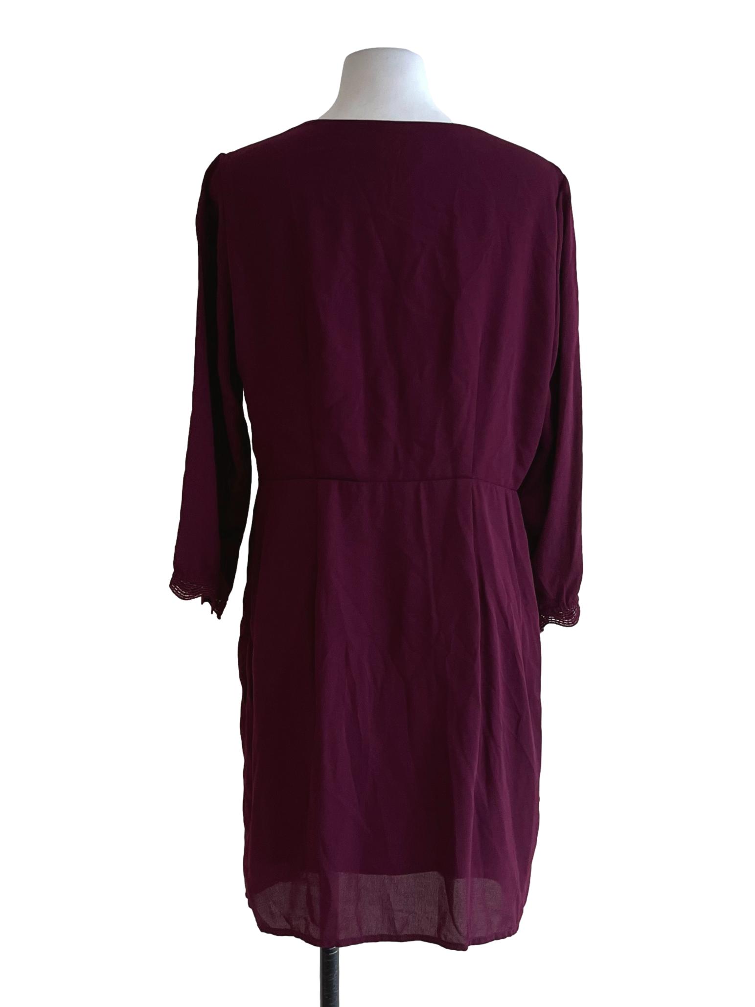Jam Purple V-Neckline Empire Dress