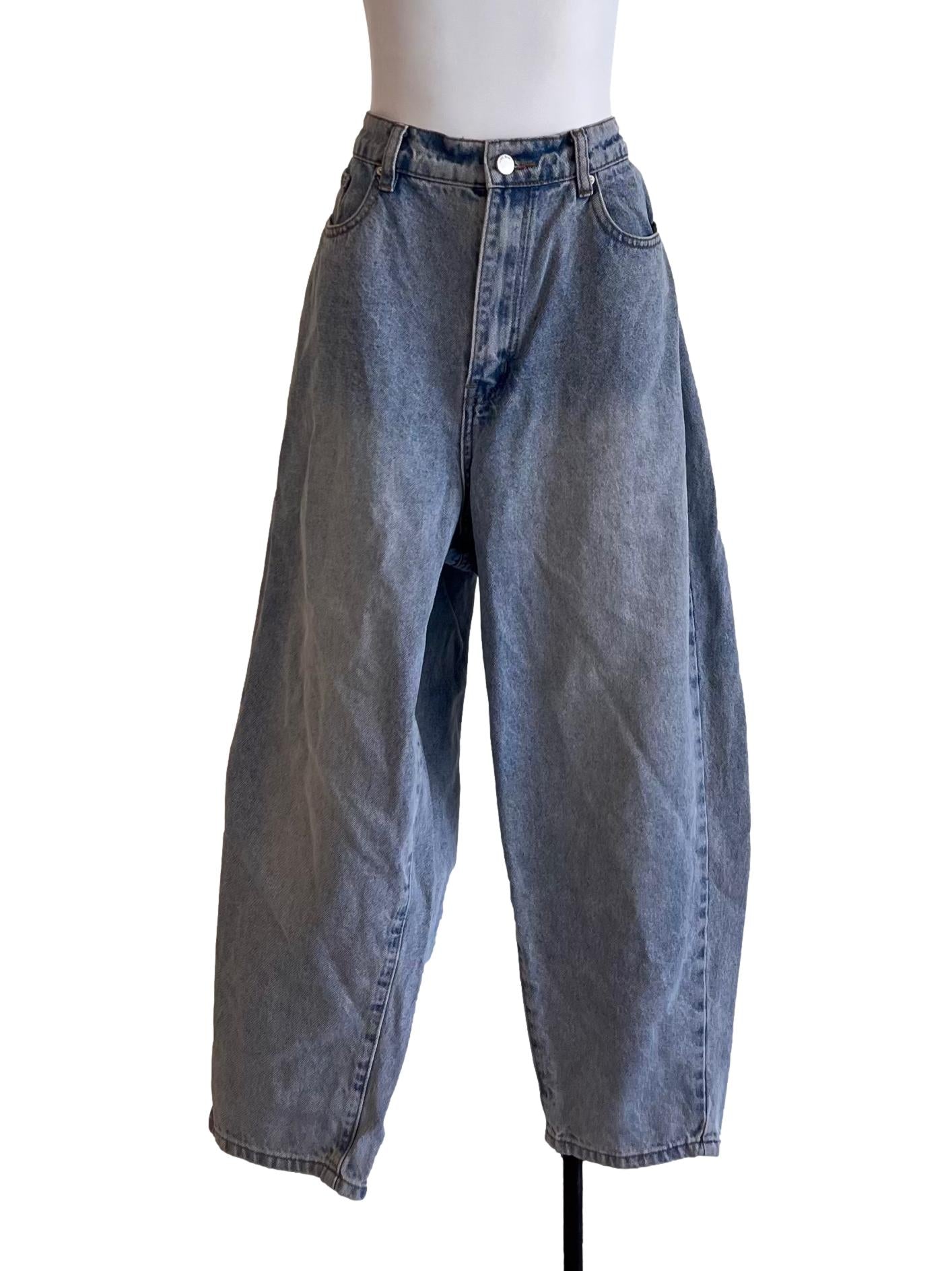 Light Denim Barrel Leg Jeans