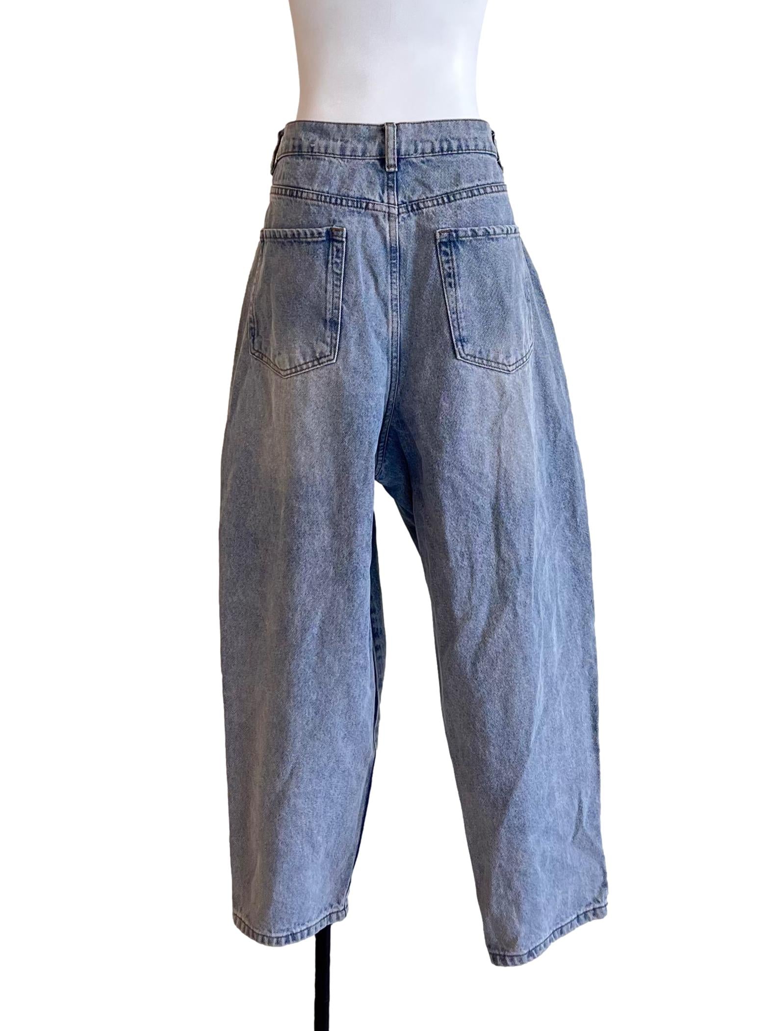 Light Denim Barrel Leg Jeans