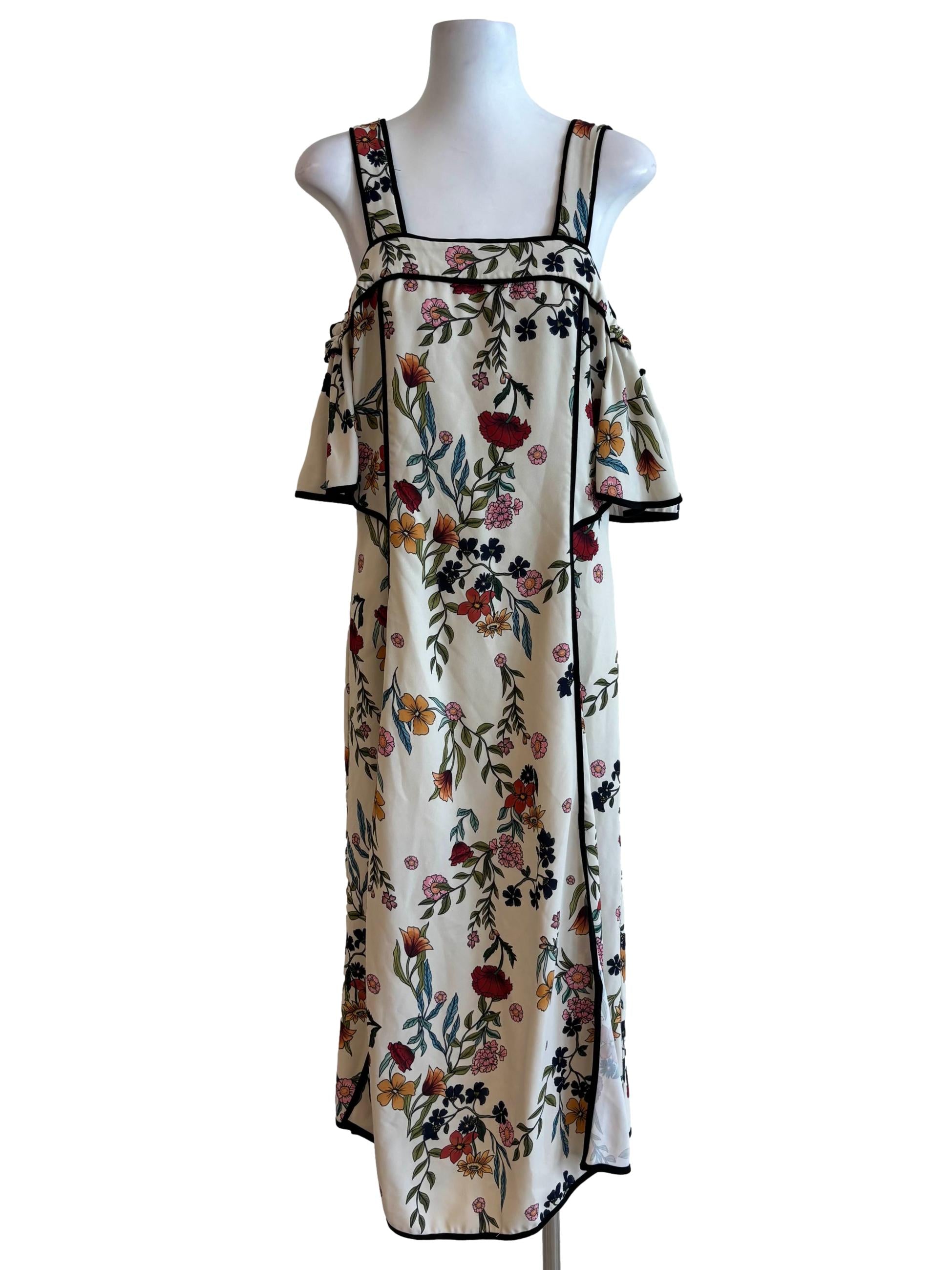 Ivory White Sleeveless Floral Sundress