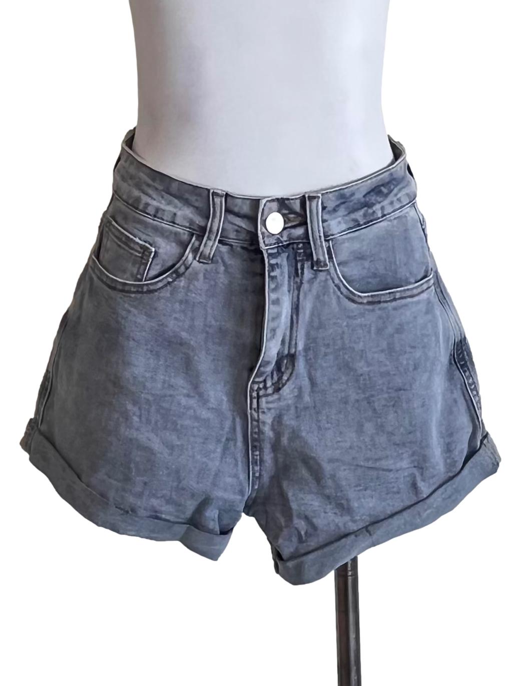 Stone Blue Denim Shorts