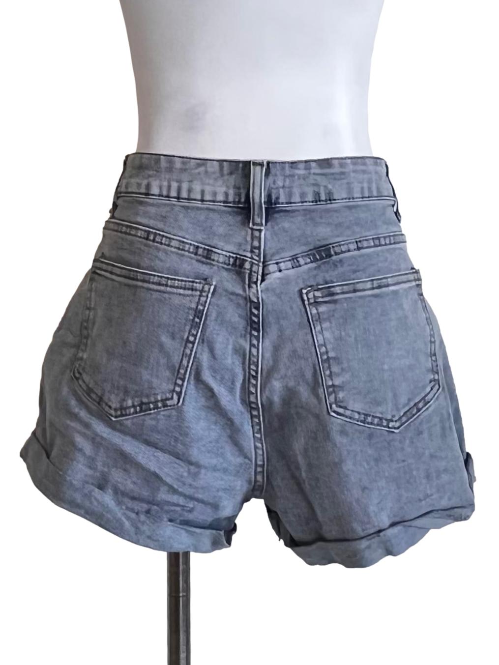 Stone Blue Denim Shorts