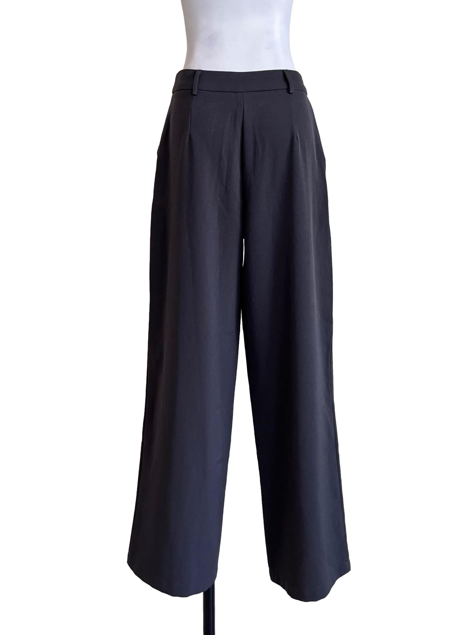 Smoke Grey Straight Cut Pants