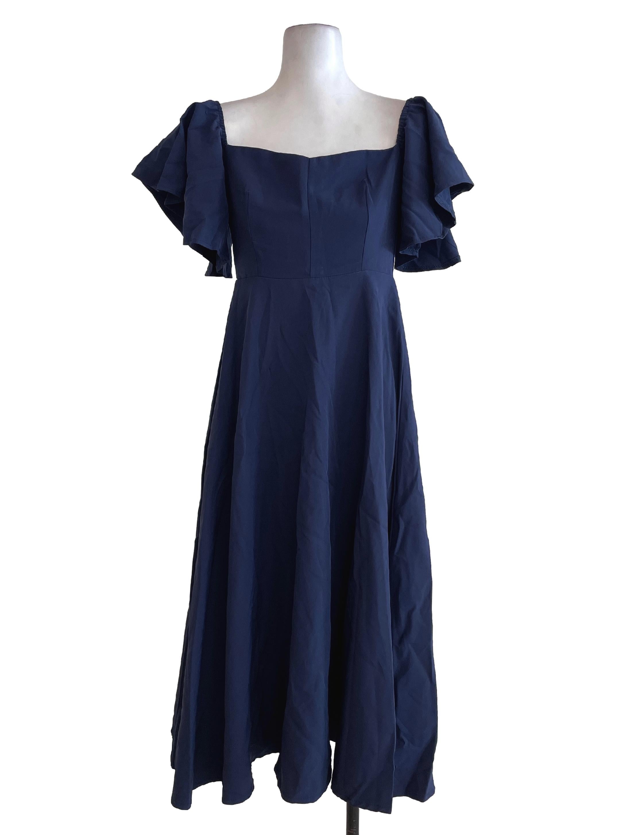 Peacock Blue Plain Dress