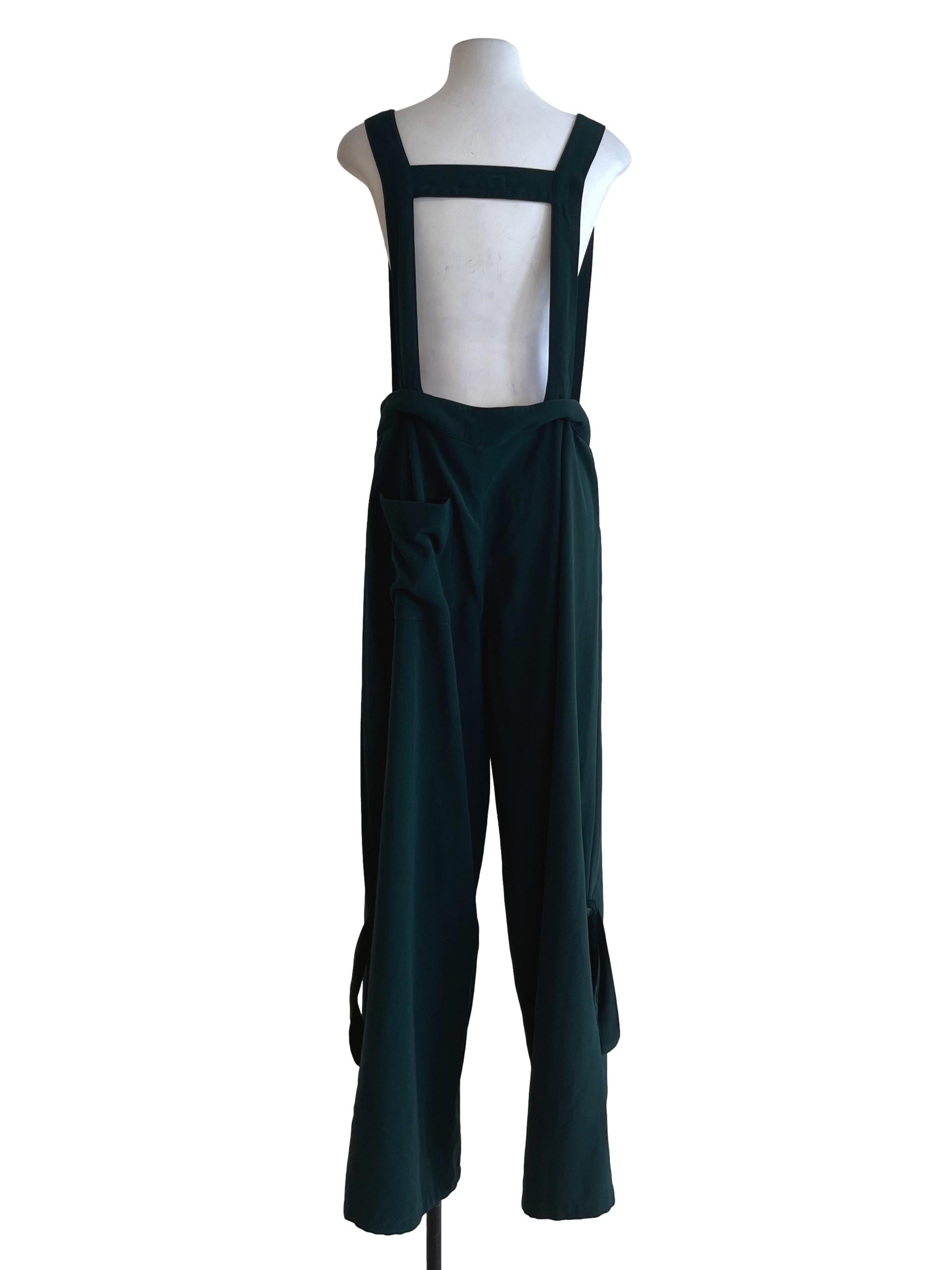 Pine Green Plain Wide Leg Pants