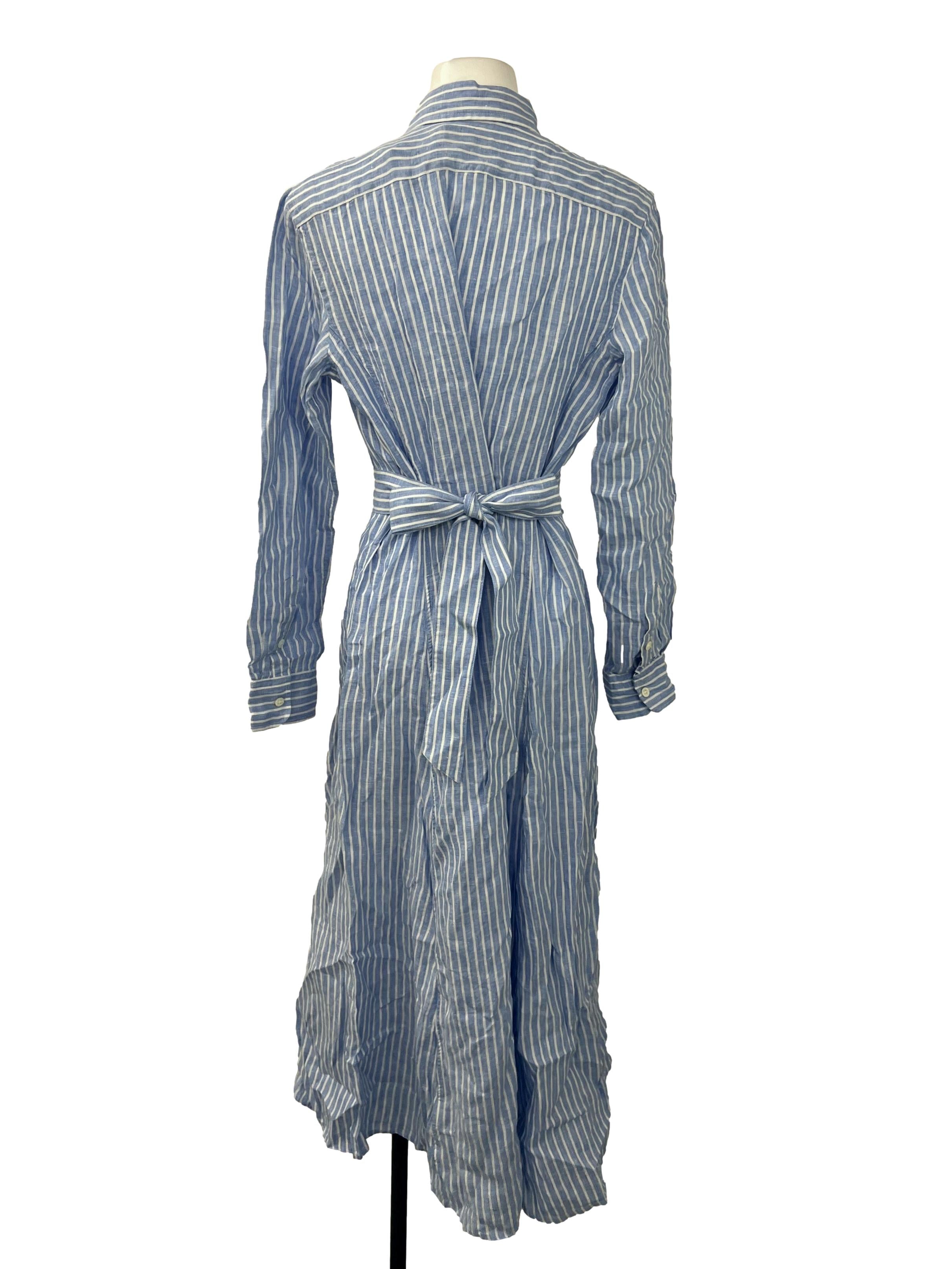 Blue And White Striped Shirt Dress