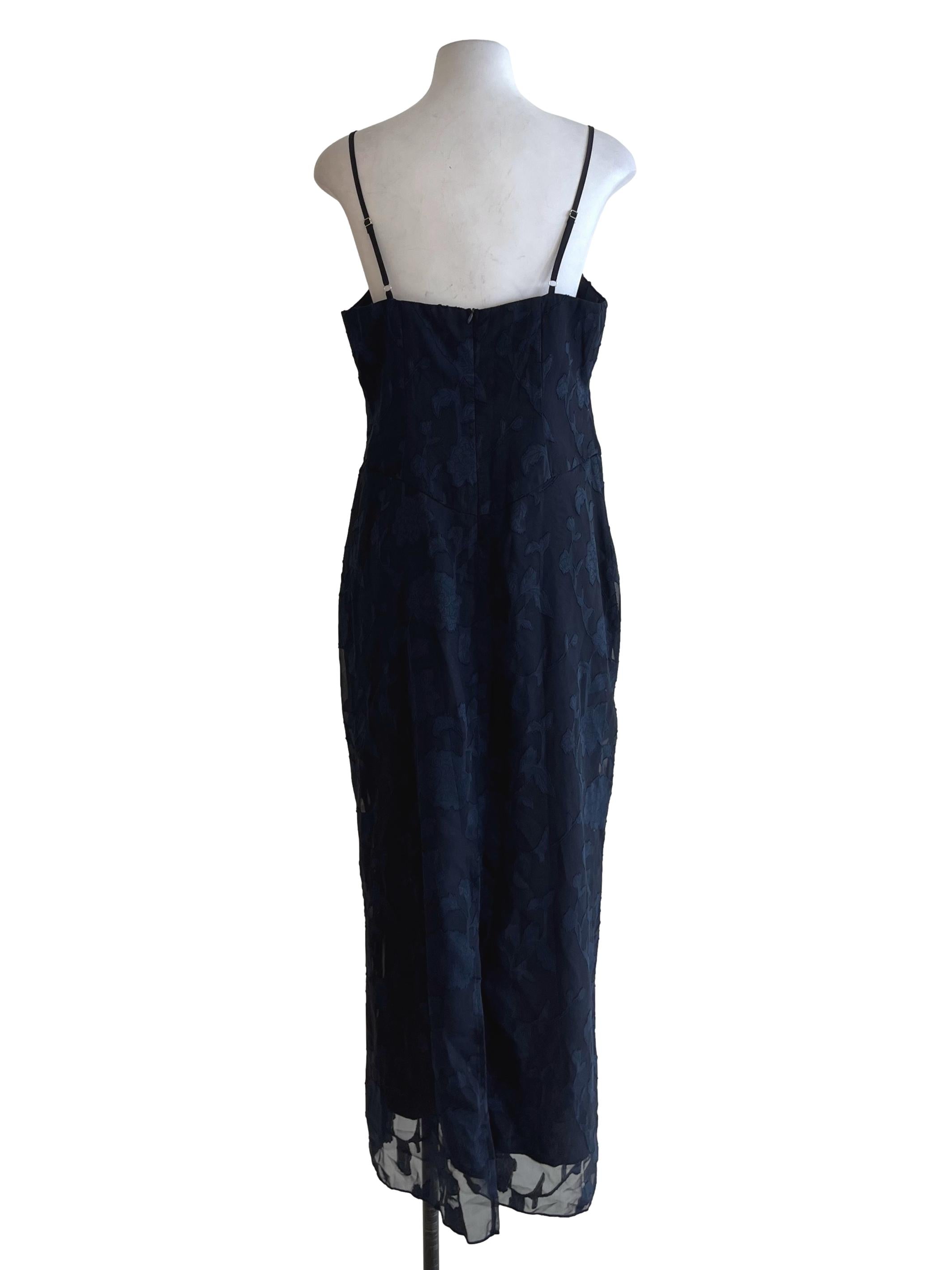 Navy Blue Spaghetti Strap A-Line Dress