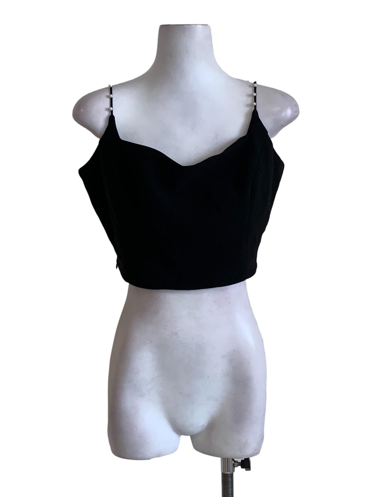 Black Spaghetti Strap Sleeveless Top