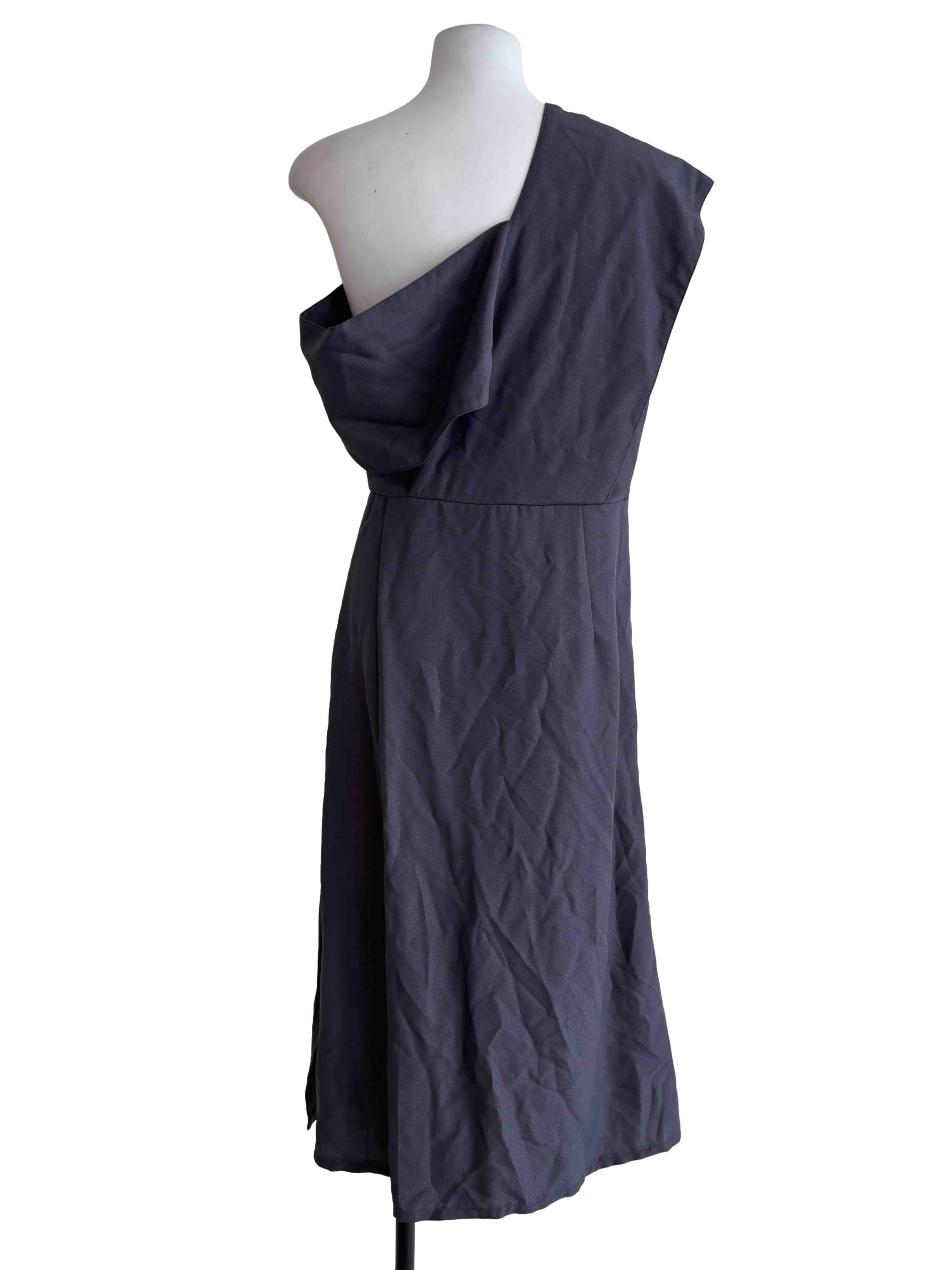 Ash Grey Asymmetrical A-Line Dress