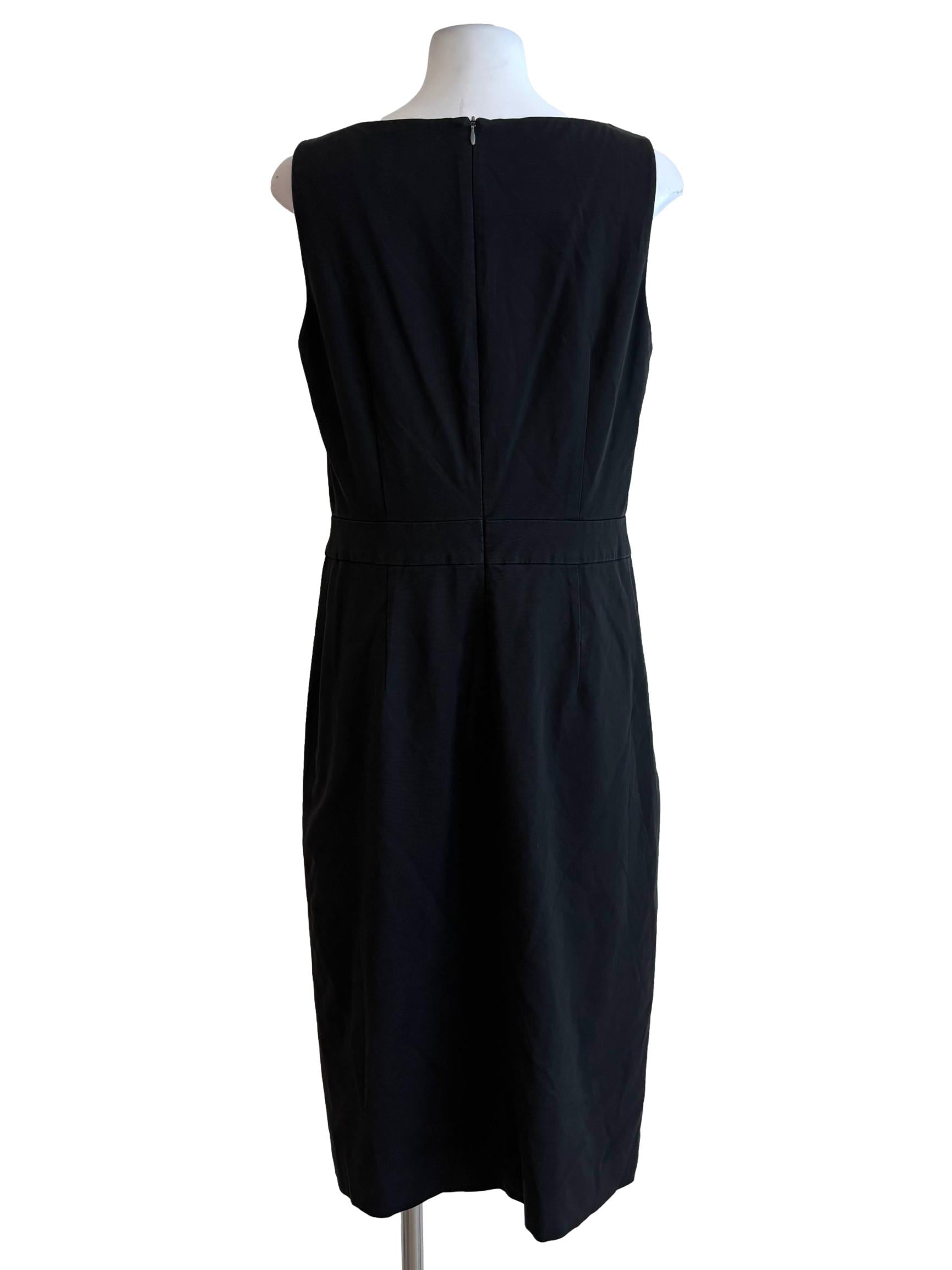 Jet Black Boat Neck Pencil Dress