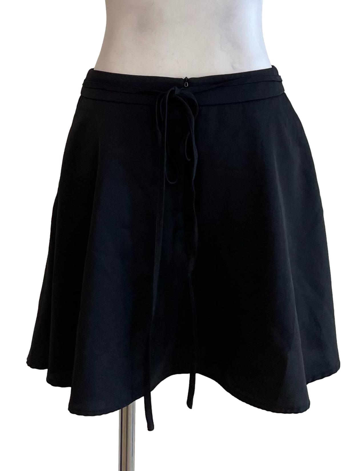 Black Tie Knot Flip Skirt