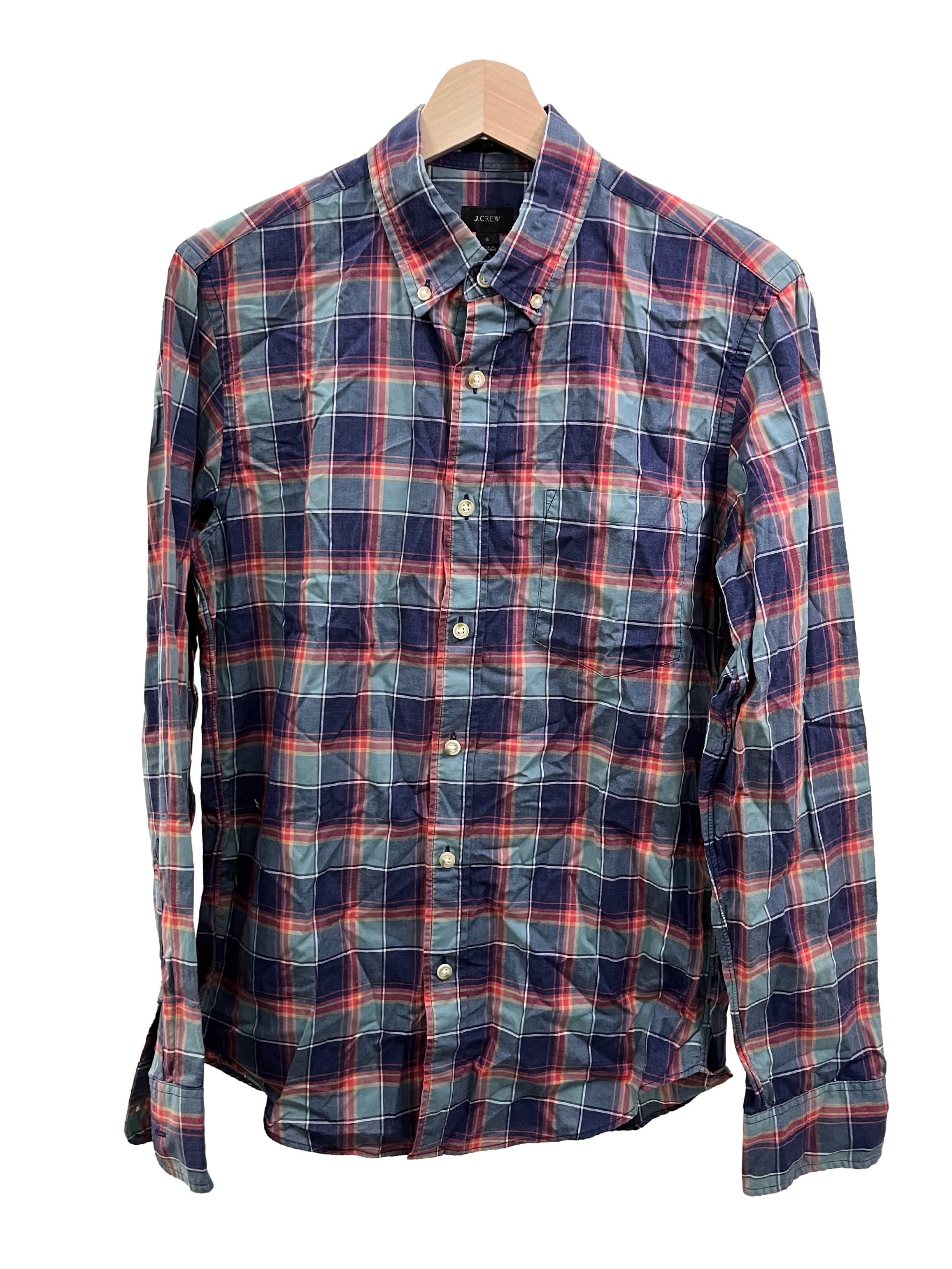 Blue Plaid Button Down Shirt