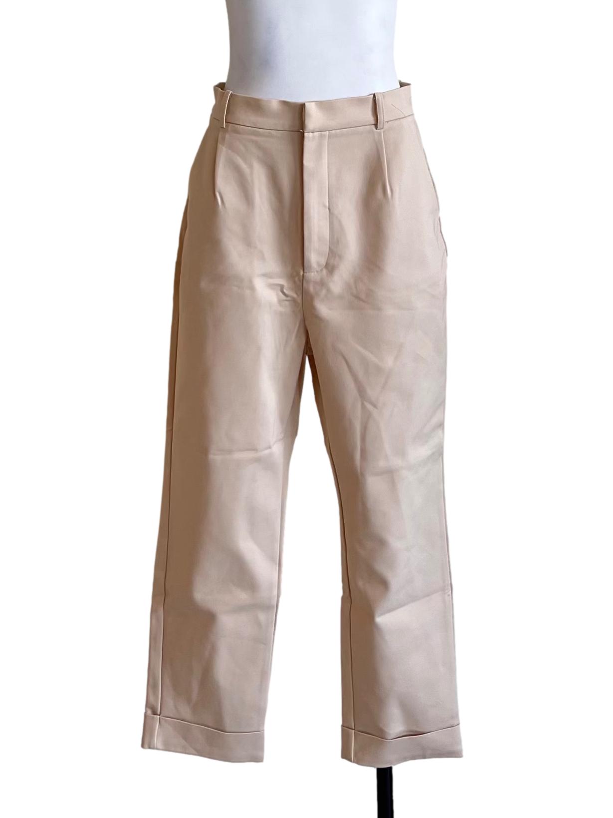 Ivory Beige Cropped Pants