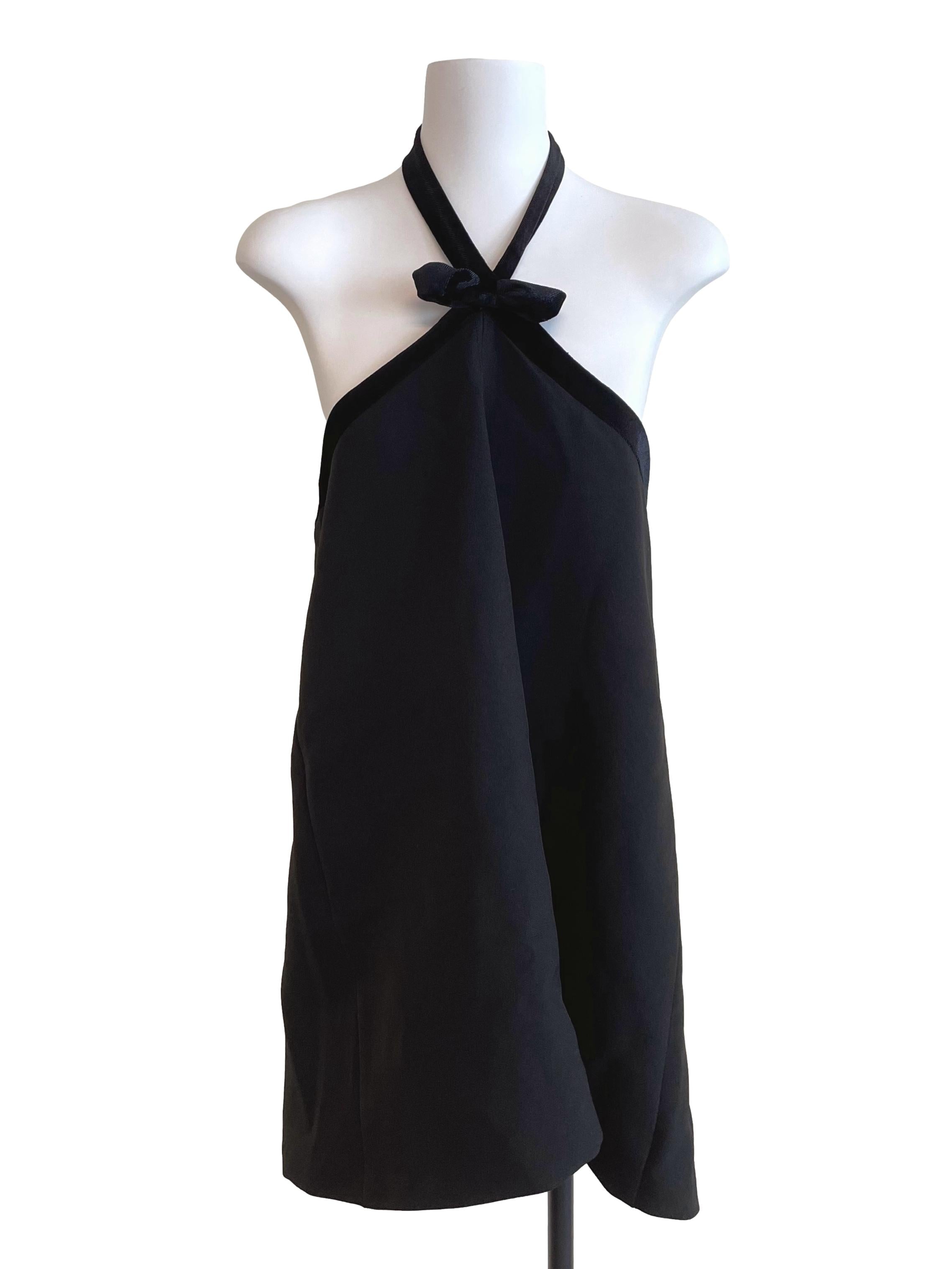 Black Halter Neck A-Line Top