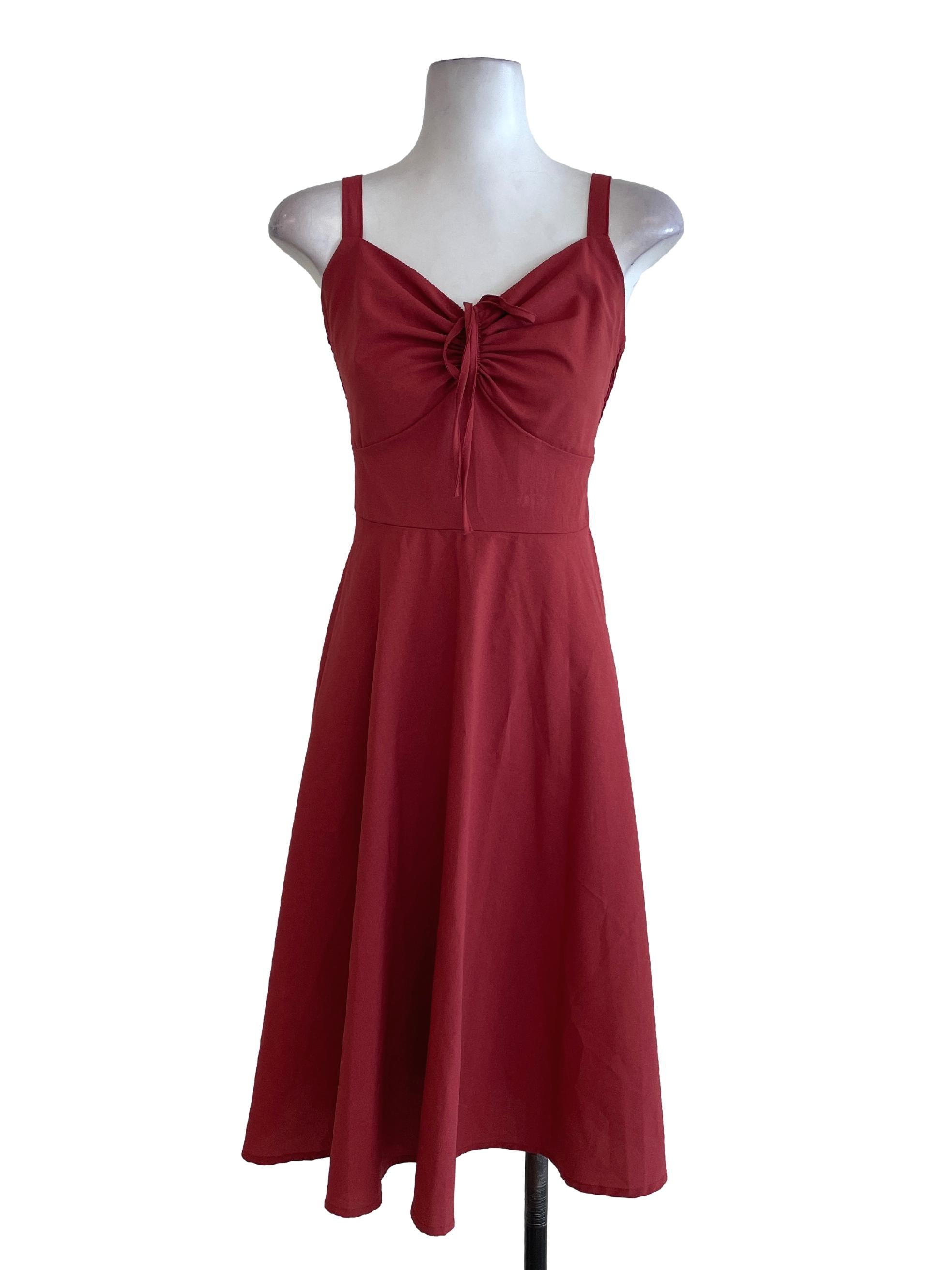 Fire Orange Plain Dress