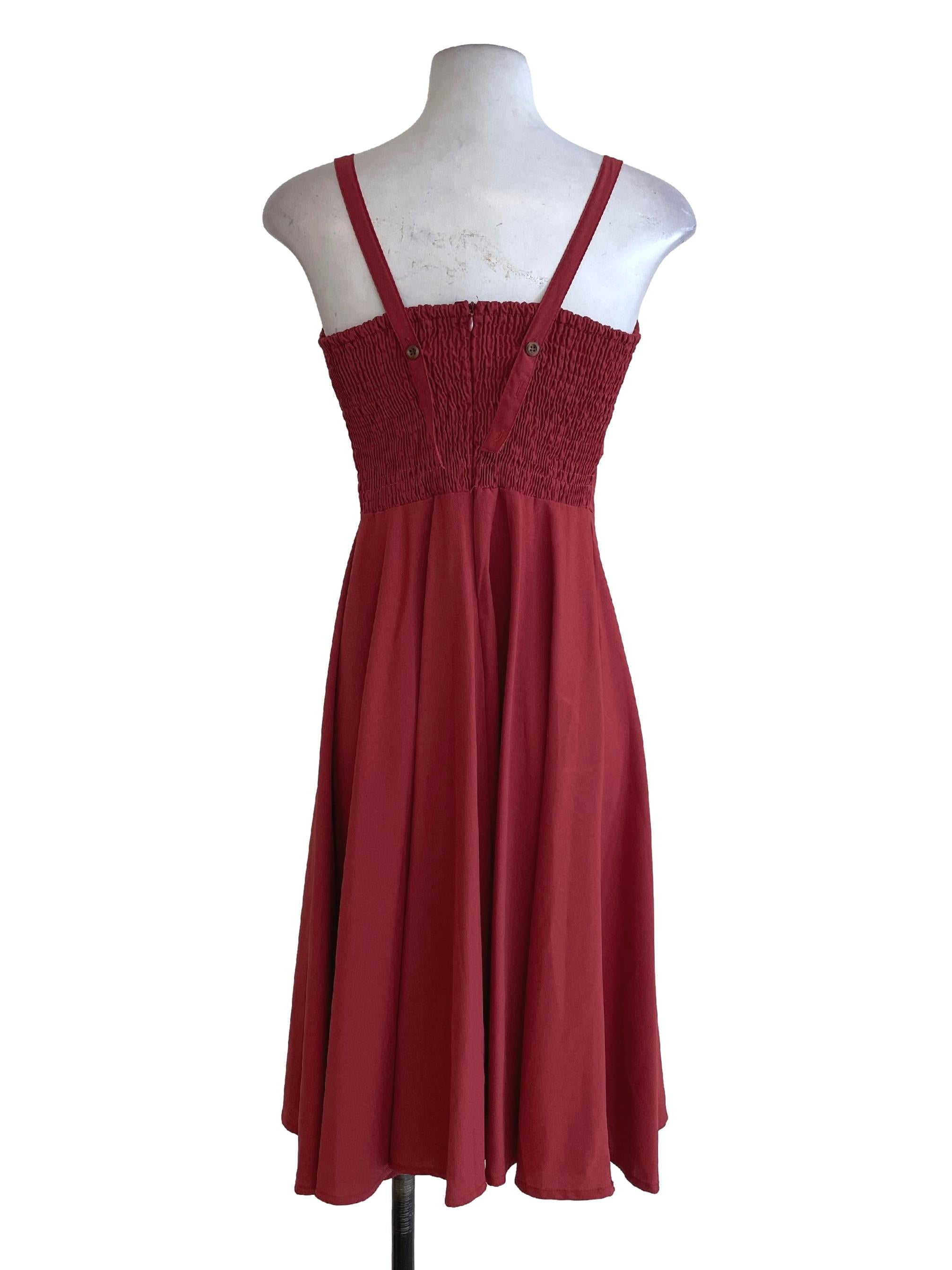 Fire Orange Plain Dress