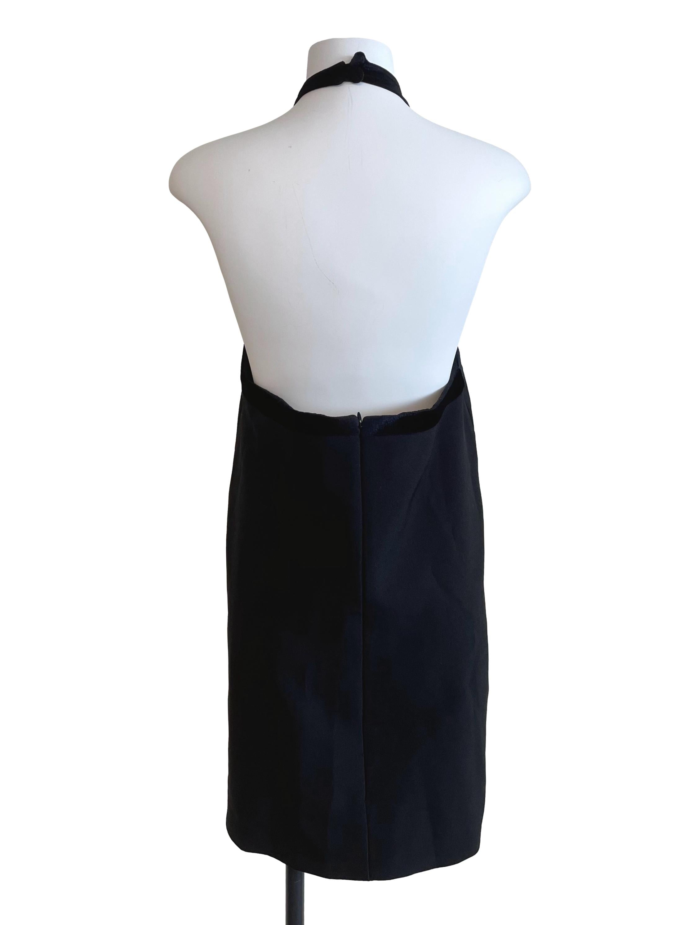 Black Halter Neck A-Line Top