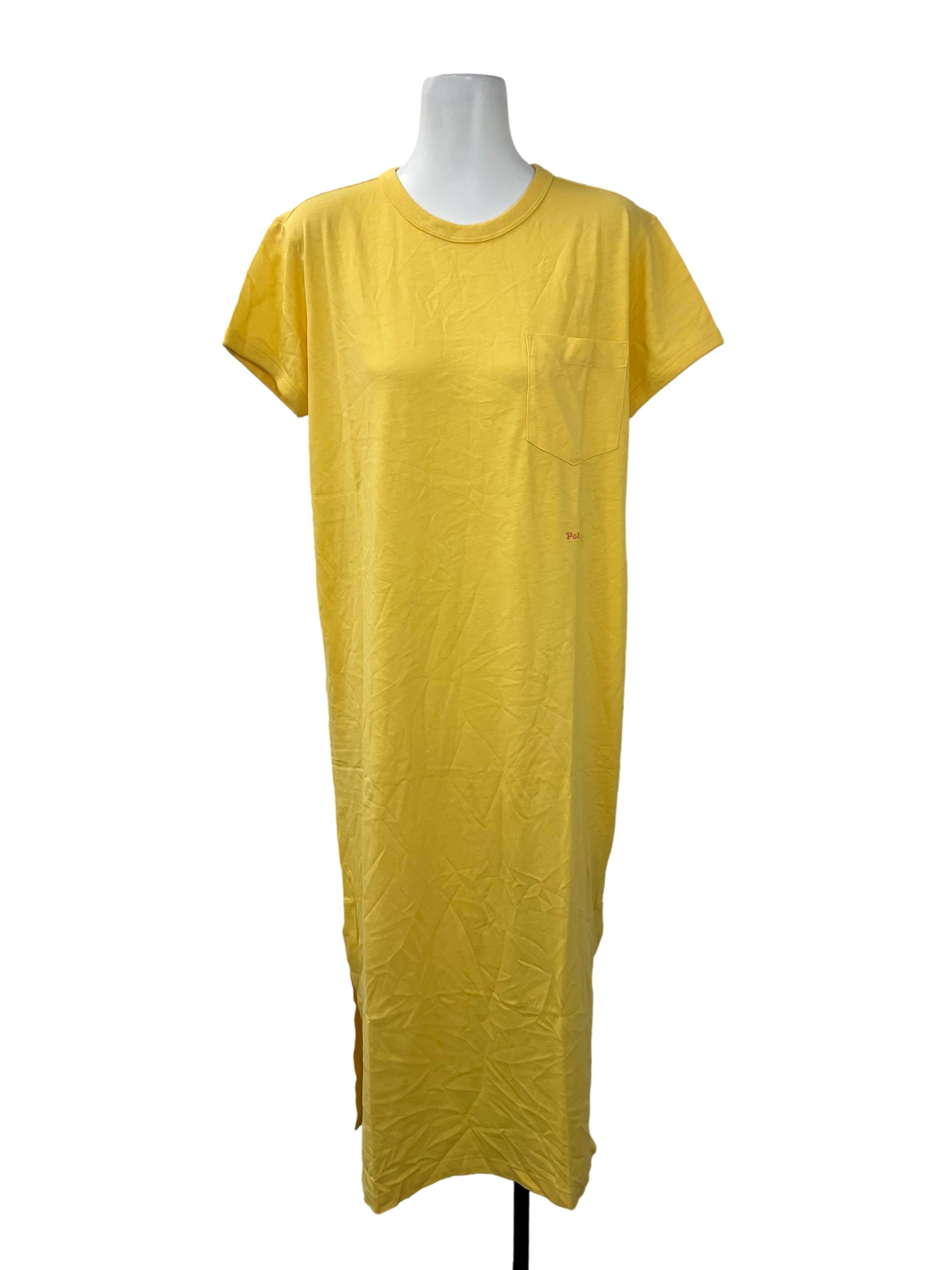Yellow Pocket T-Shirt Dress