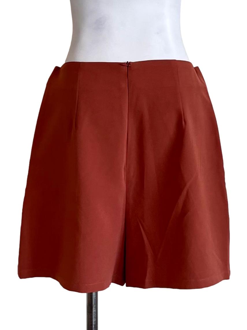 Brick Red Button Skorts