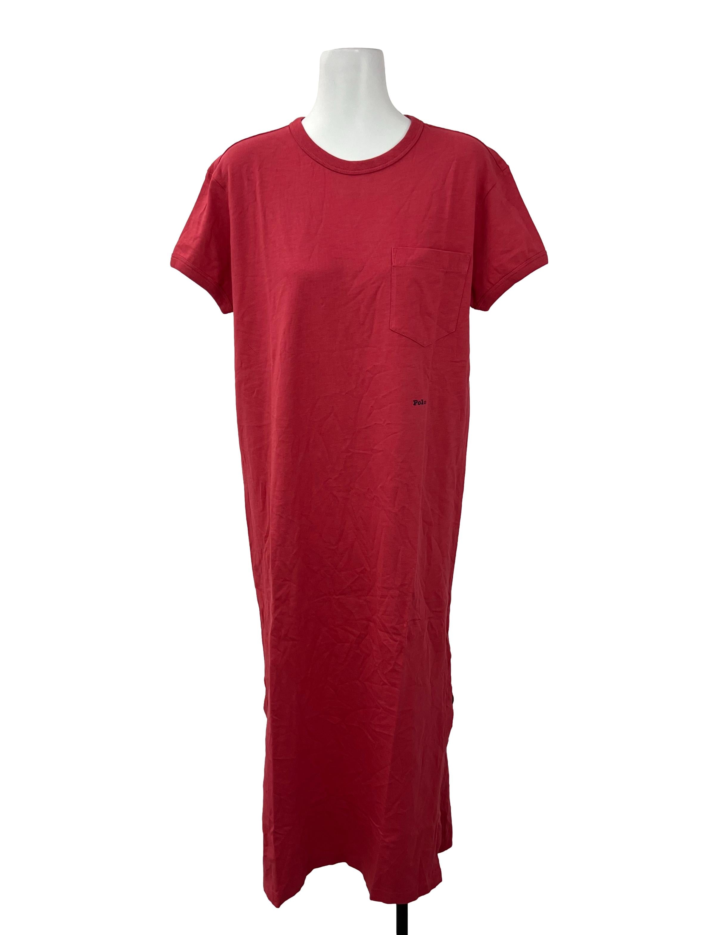 Salmon Pink Pocket T-Shirt Dress