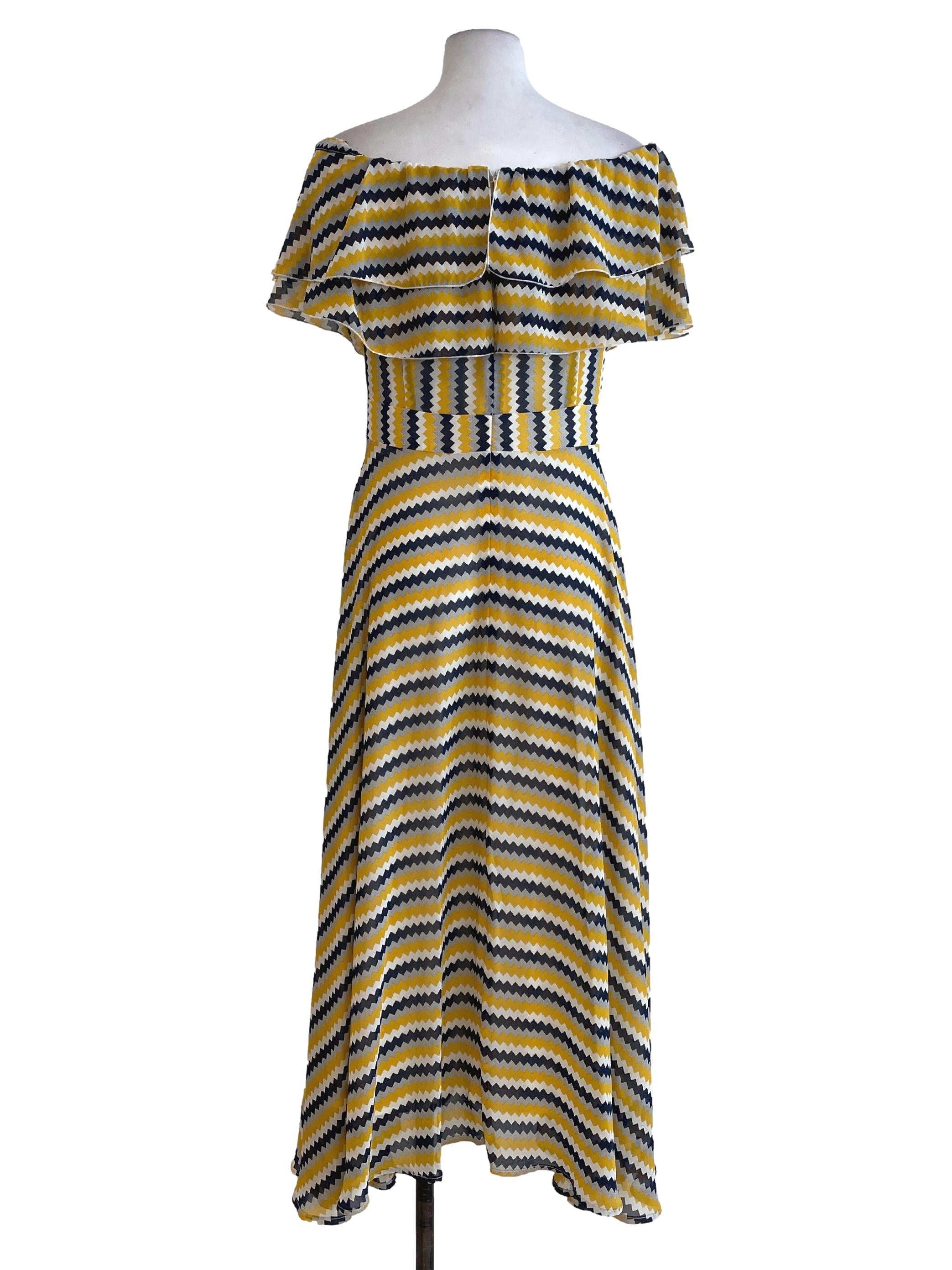 Multicolour Off Shoulder Dress