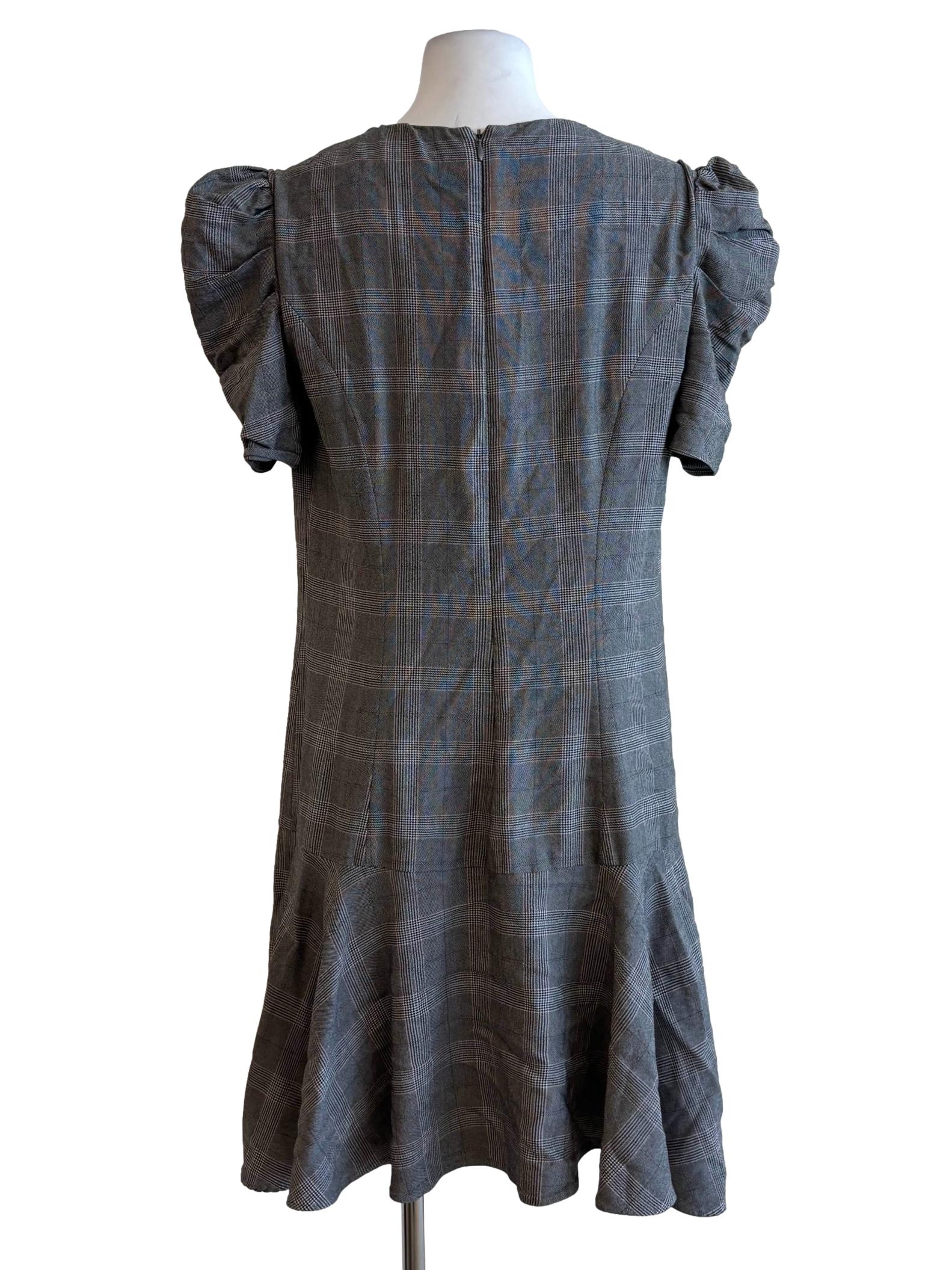 Seal Gray Plaid Shift Dress