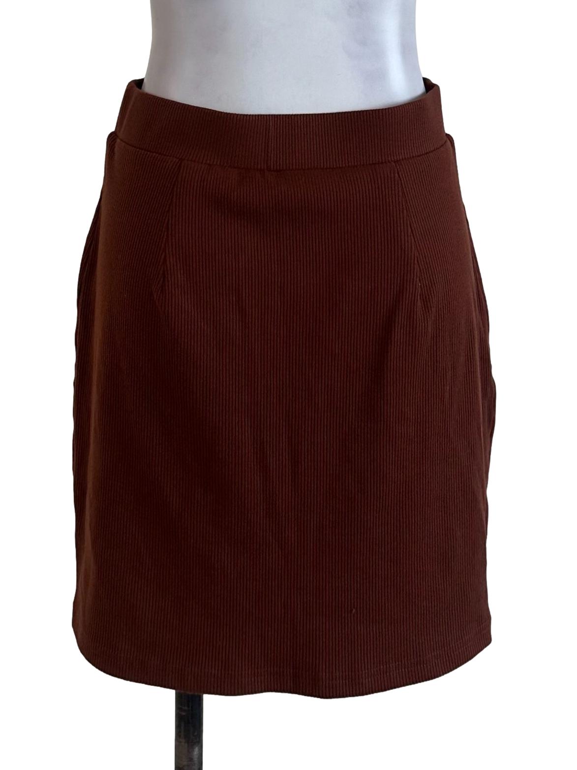 Rich Brown Red Knit Skirt