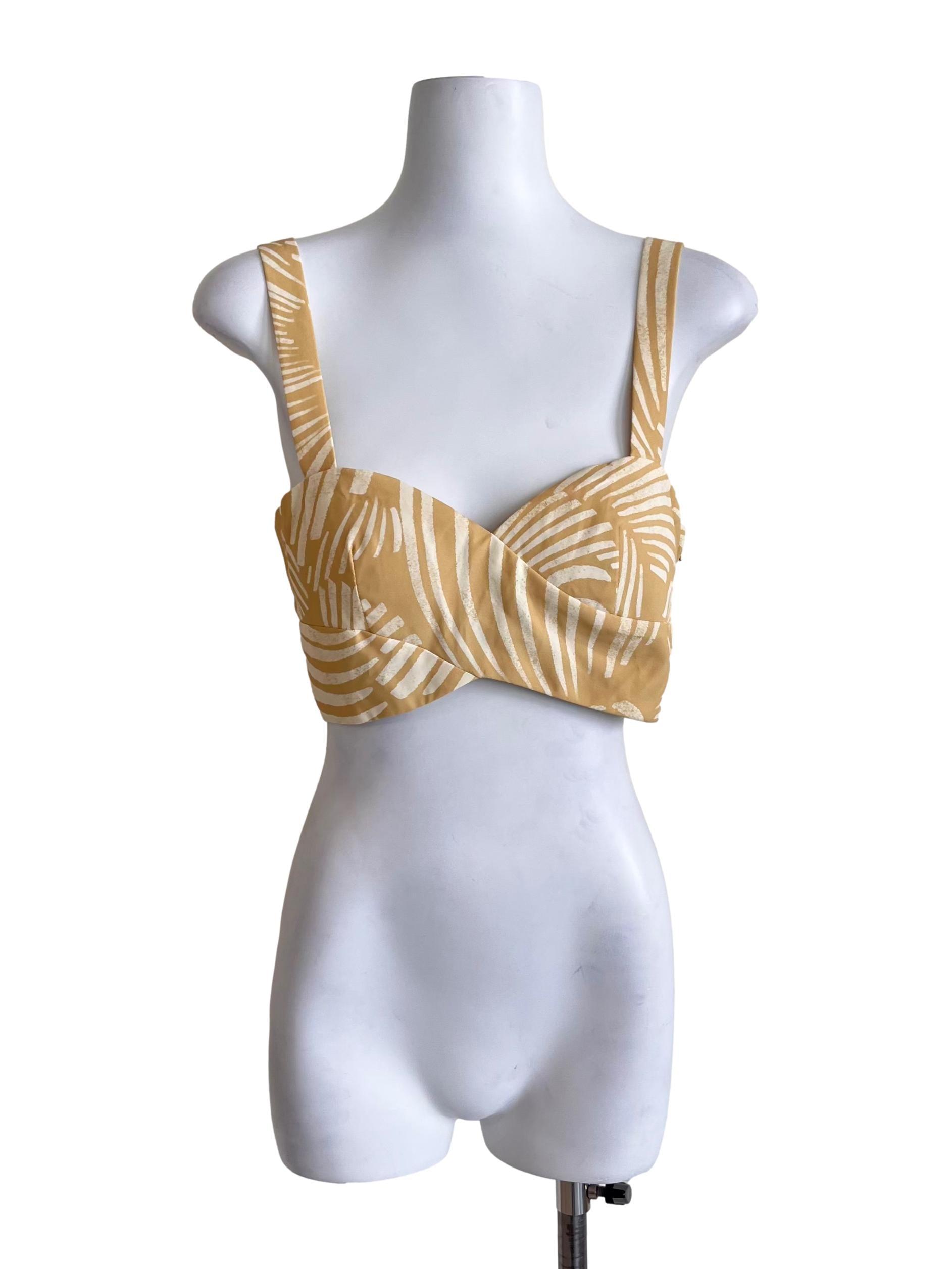 Mustard Yellow Tropical Print Top