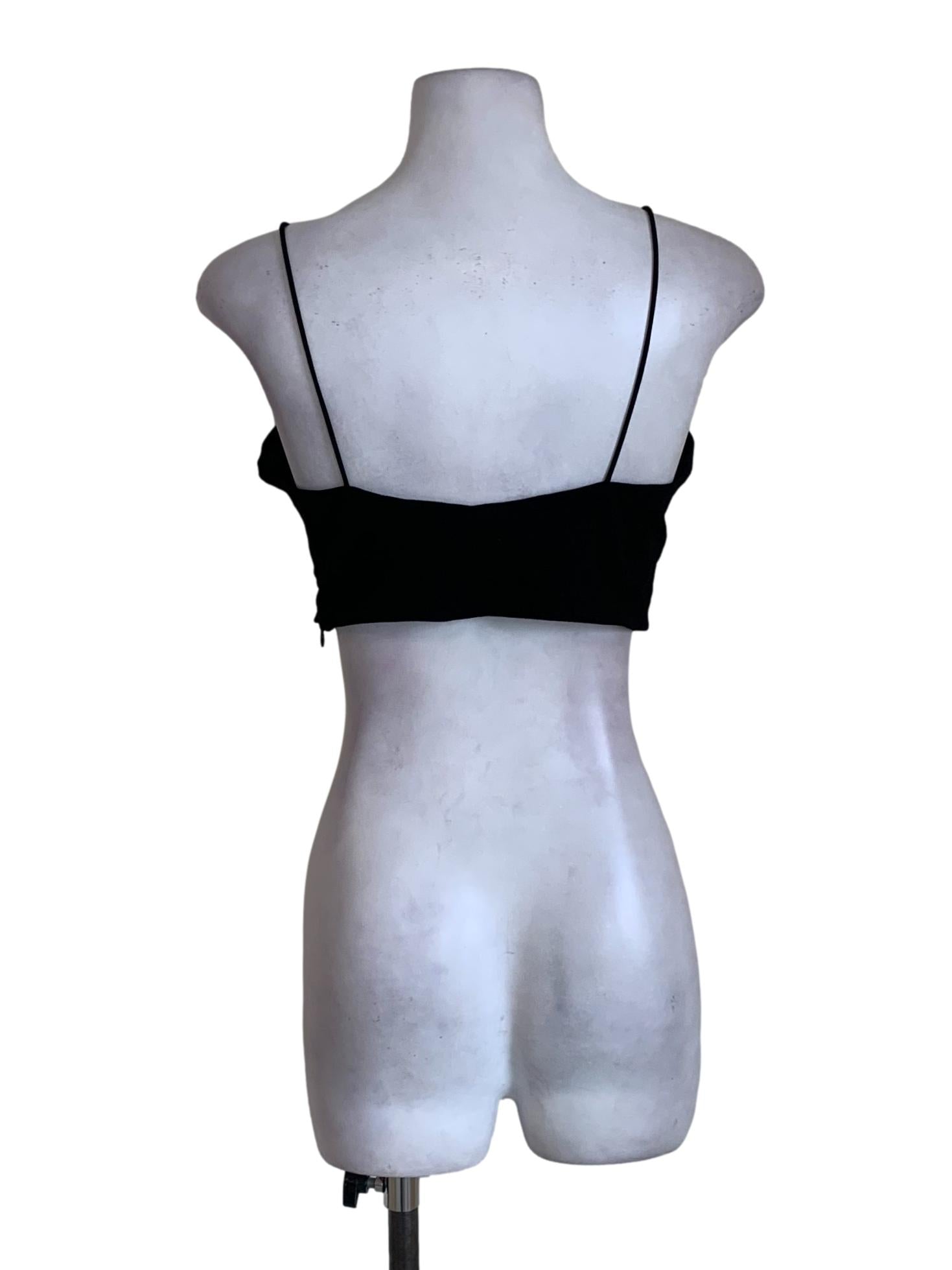 Black Spaghetti Strap Cropped Top
