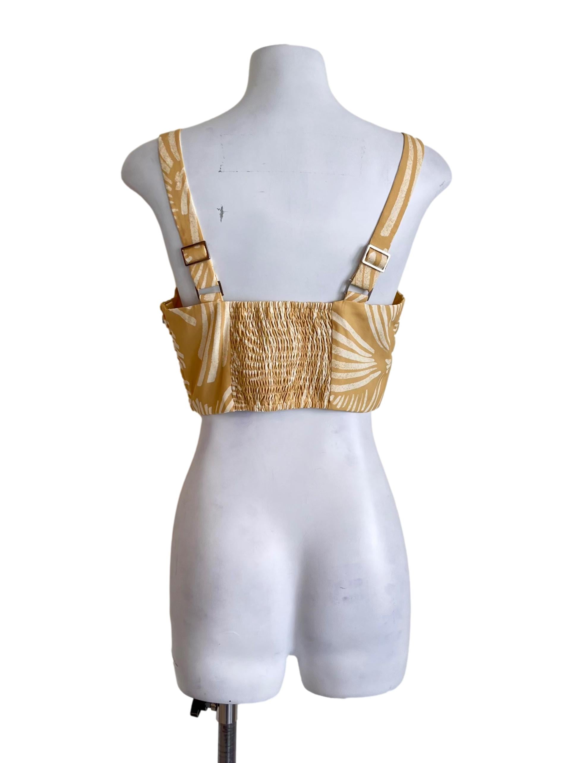 Mustard Yellow Tropical Print Top