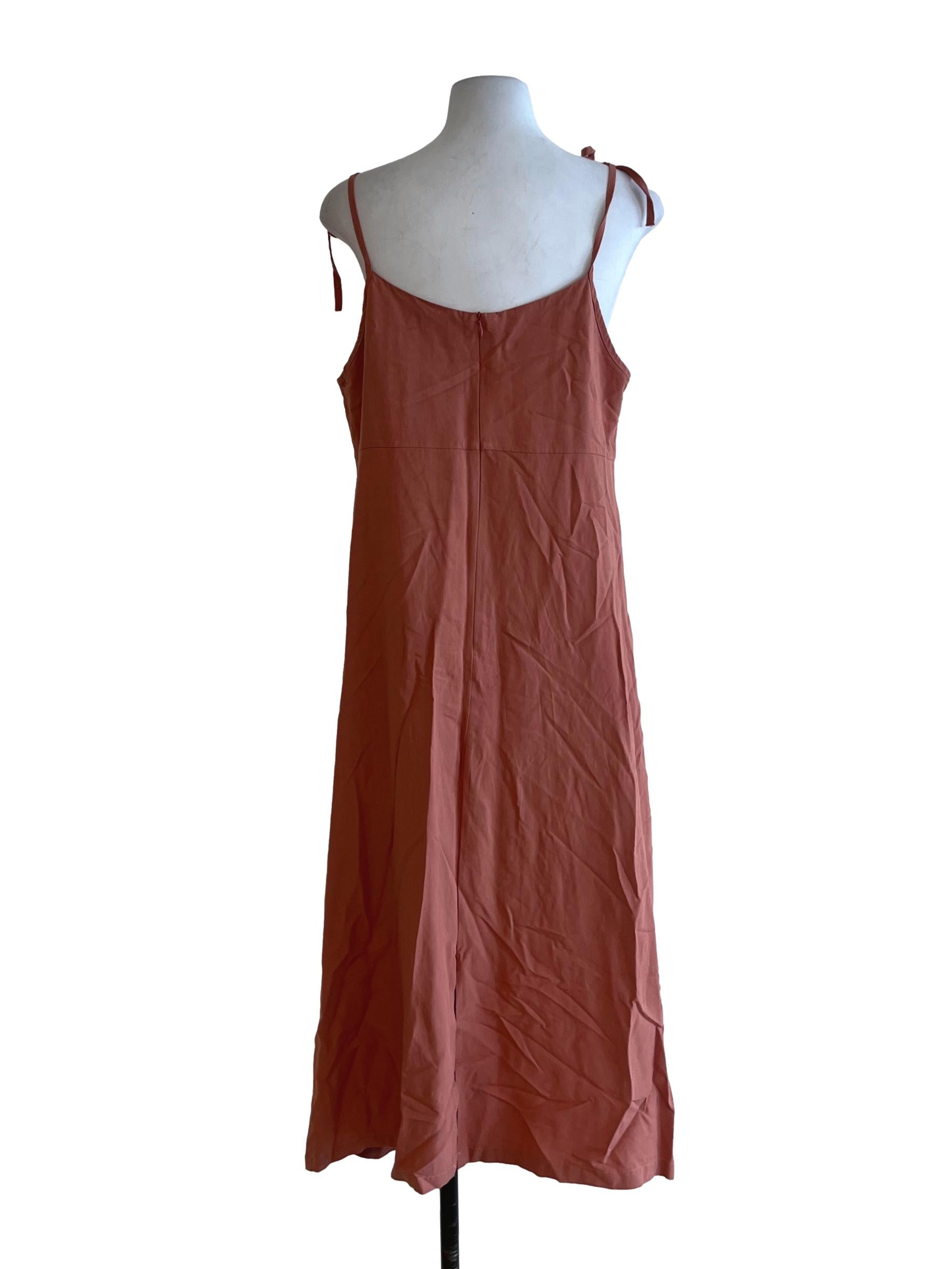 Coral Pink Spaghetti Strap Sheath Dress TEM