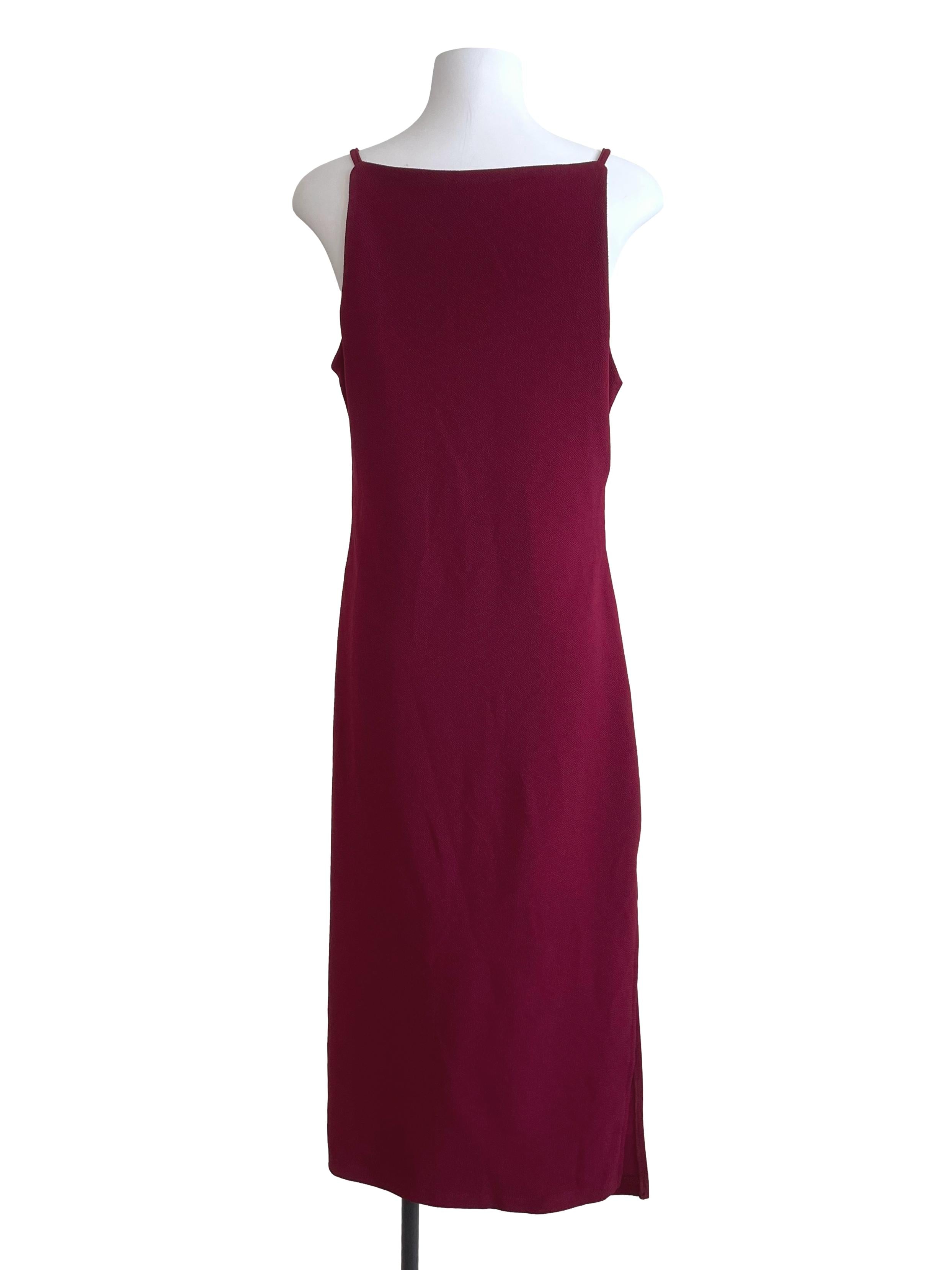 Cool Berry Textured Slip Dress