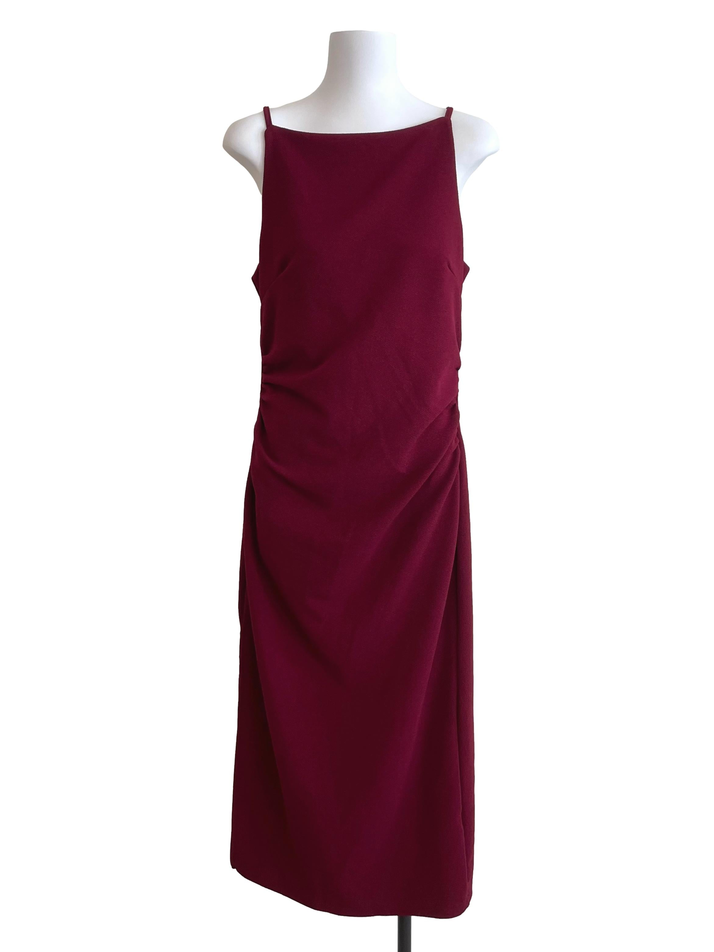 Cool Berry Textured Slip Dress