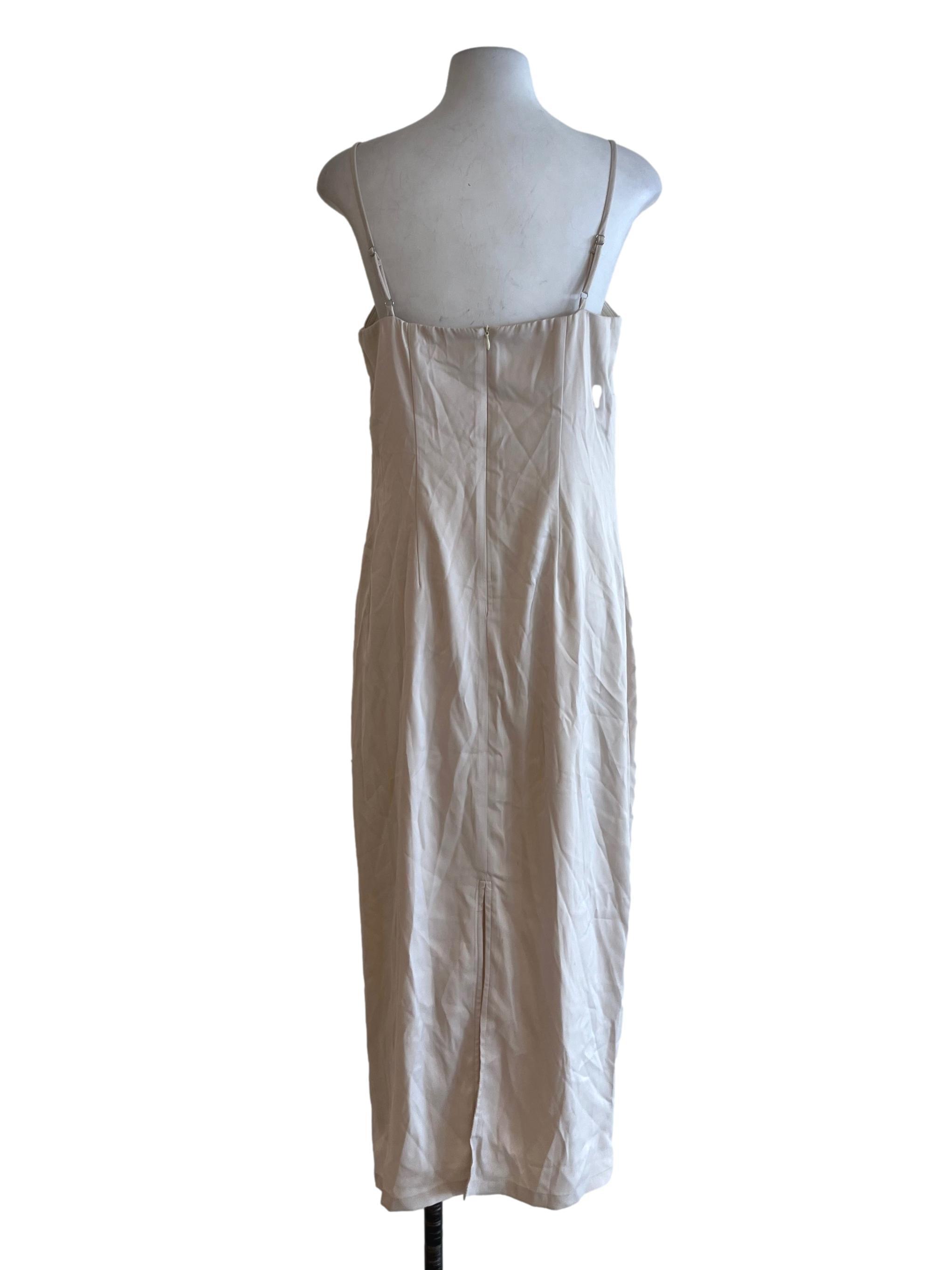 Beige Sweetheart Neckline Sheath Dress