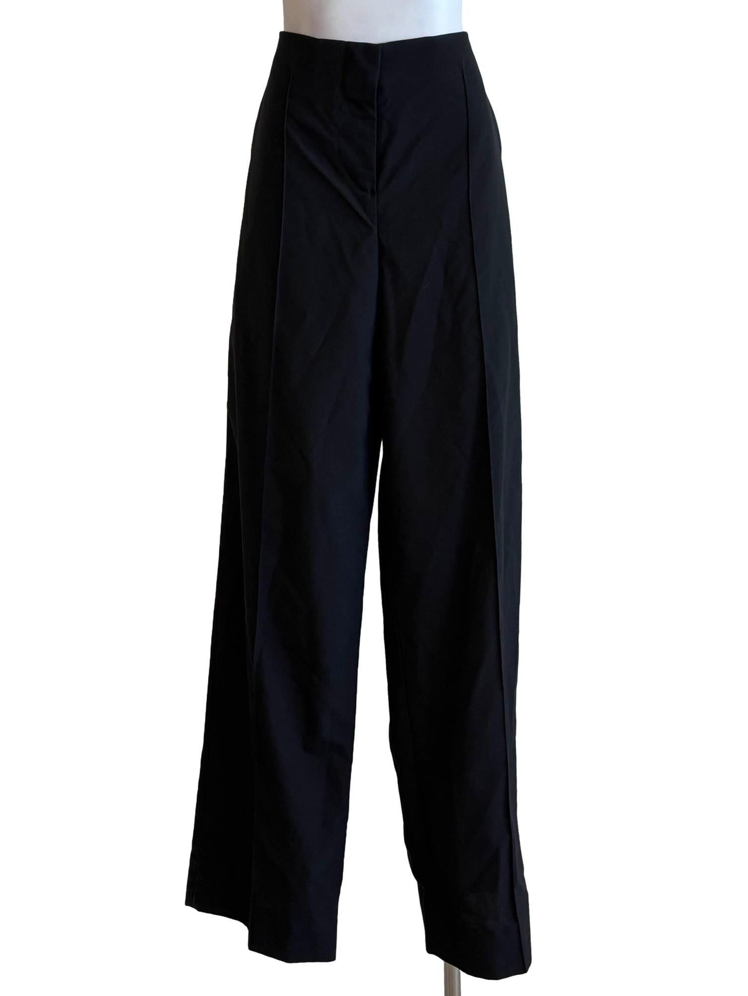 Soft Black Wide Leg Formal Pants
