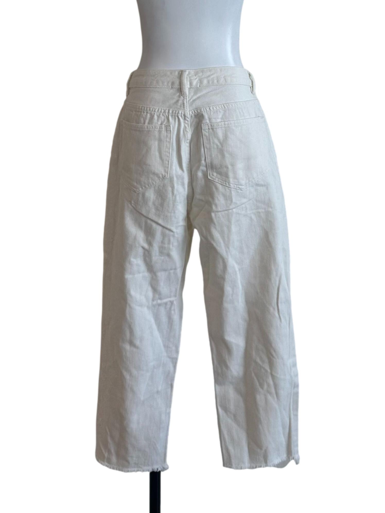 Ivory White Denim Straight Jeans