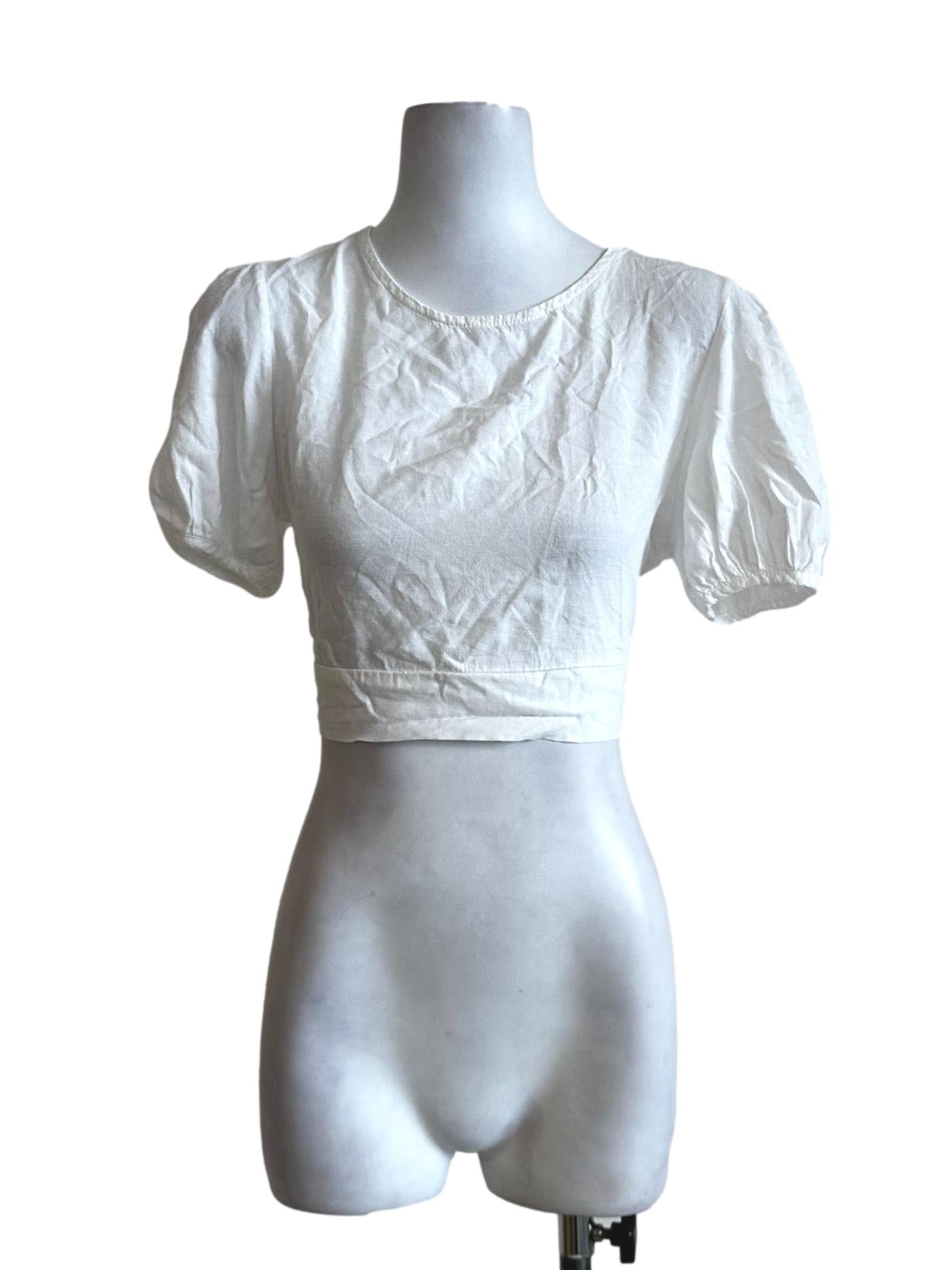 White Plain Crop Top TEM