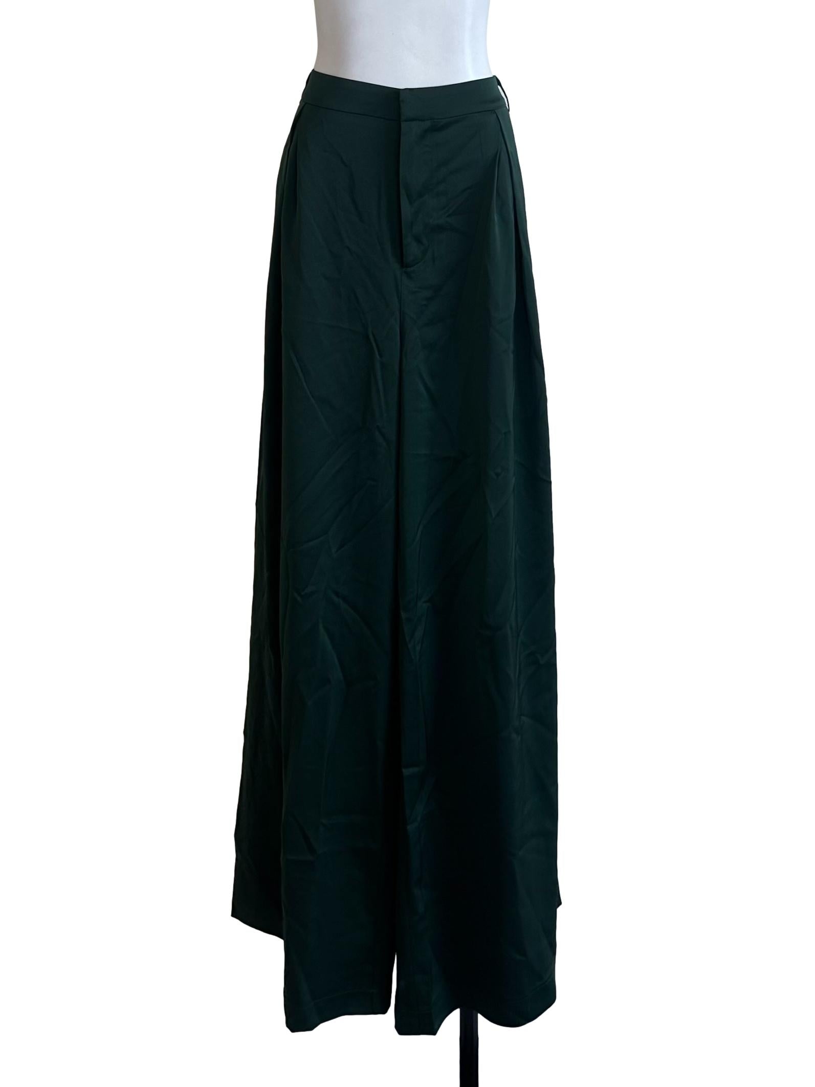 Emerald Green Satin Palazzo