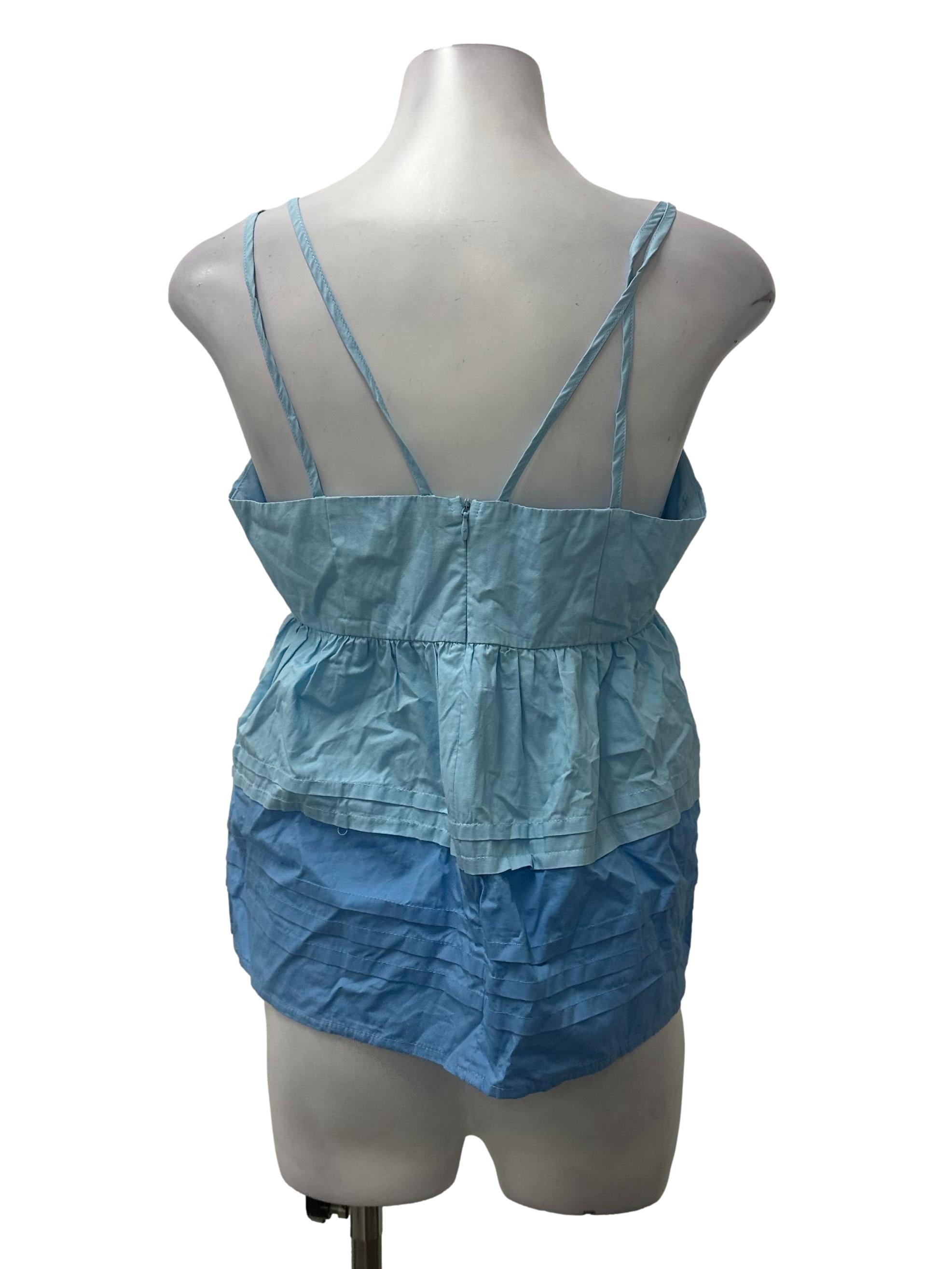 Triple Blue Babydoll Top