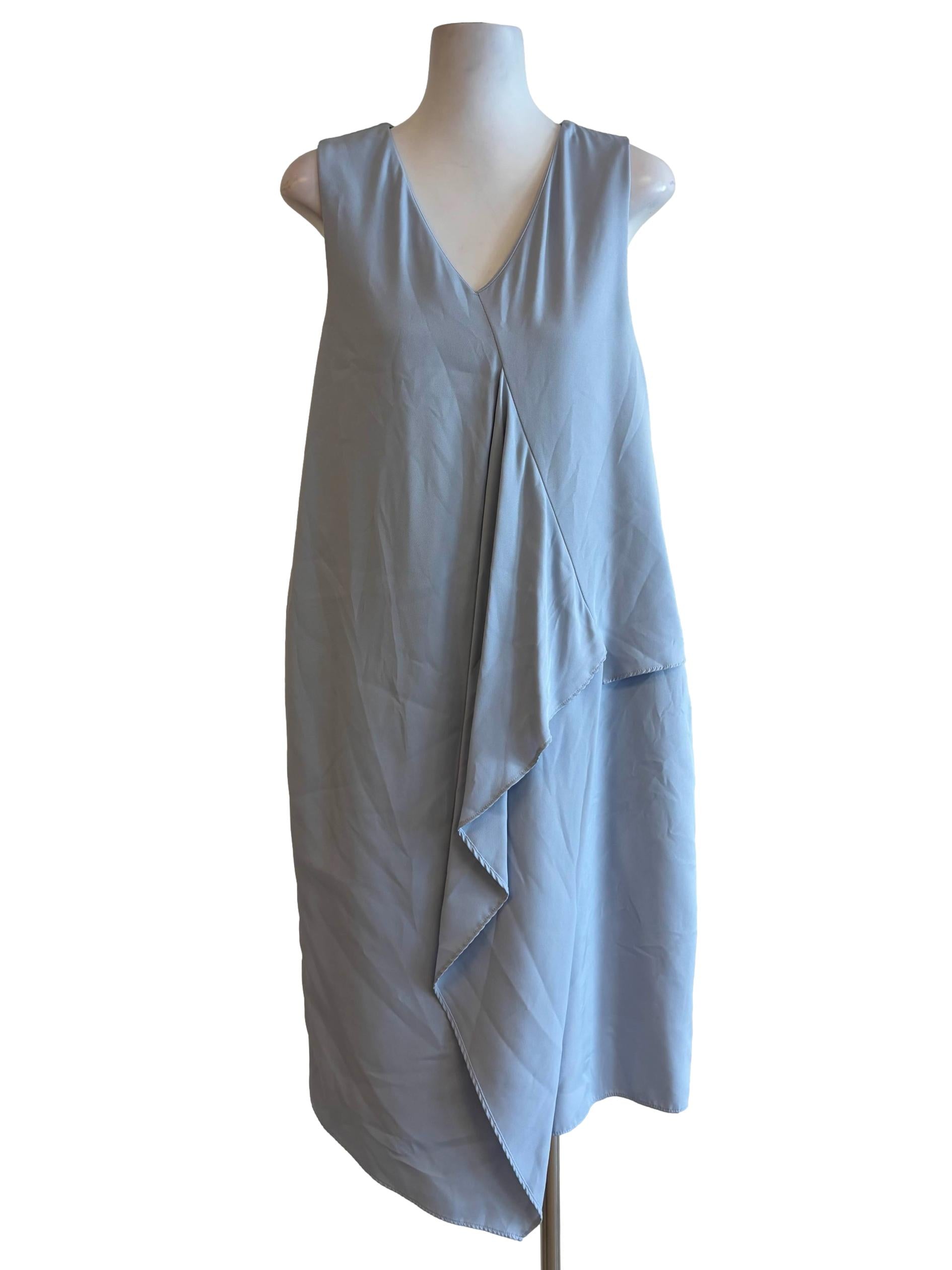 Sky Blue Sleeveless V-Neck Dress